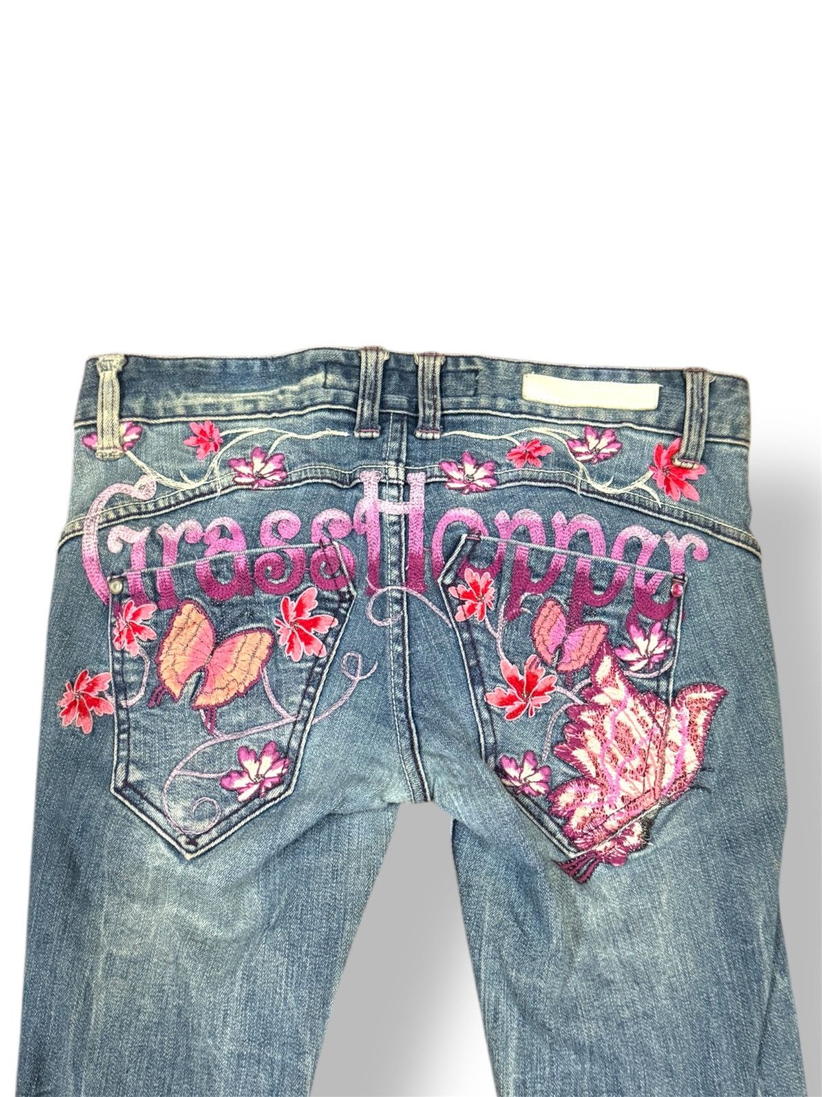 Ed Hardy Ed Hardy Inspired - Pink Butterfly Embroidery Bootcut Jean Size 27" / US 4 / IT 40 - 5 Thumbnail