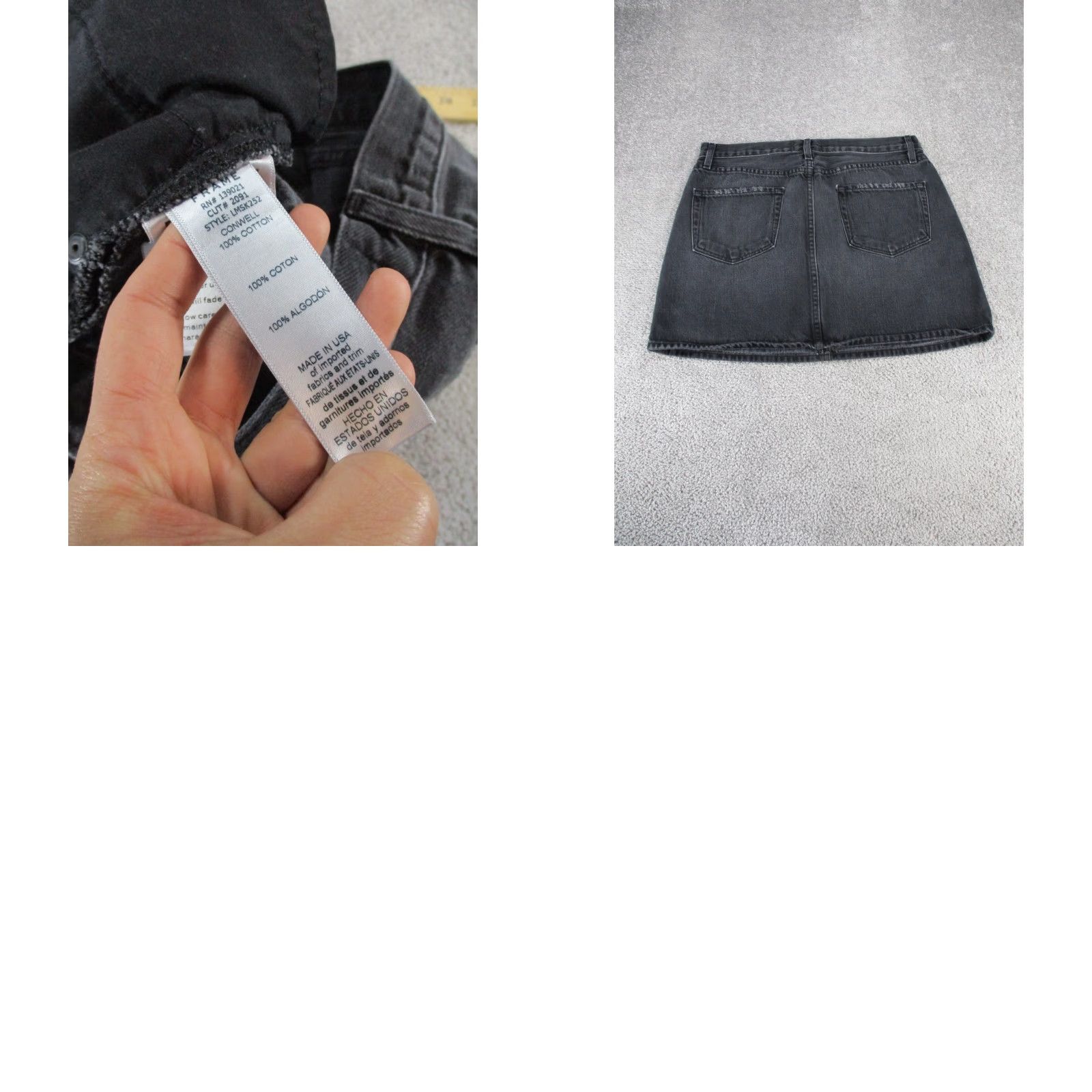 Frame FRAME Skirt Womens 29 Gray Denim Mini Cotton Size 29" - 8 Thumbnail