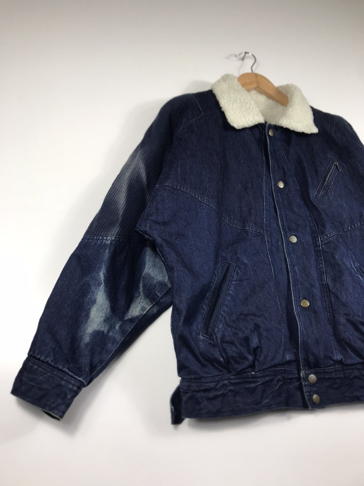 Japanese Brand ⚡️Vintage City Sport Denim Faded Sherpa inside Bomber Jacket Size US M / EU 48-50 / 2 - 3 Thumbnail