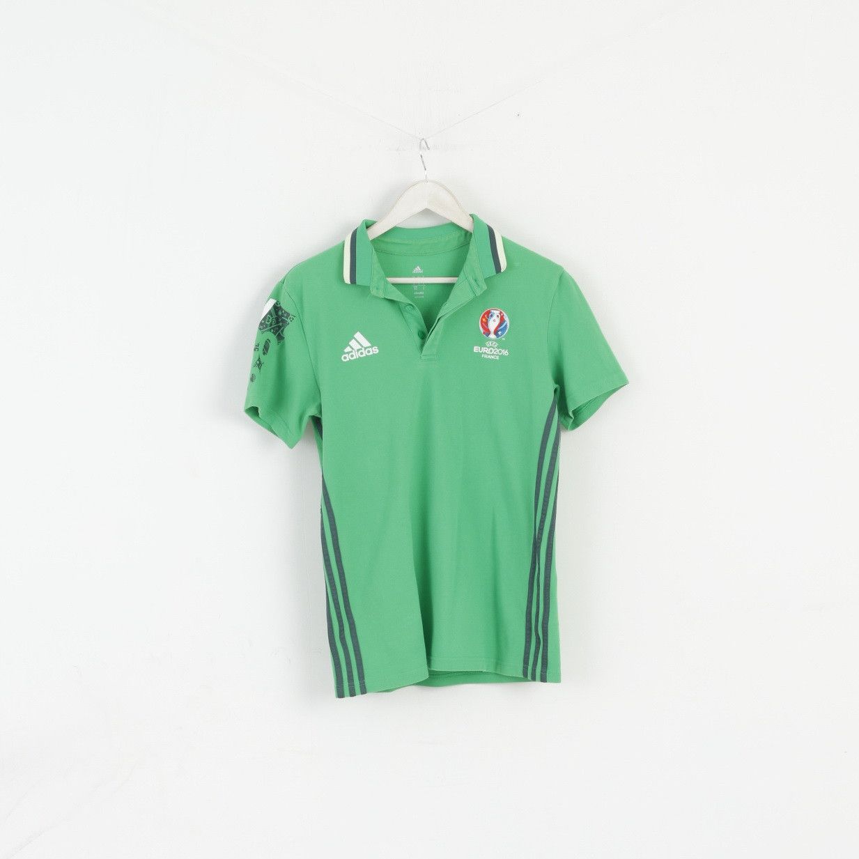 Adidas Adidas Men M Polo Shirt Green Cotton Euro 2016 6398 Size US M / EU 48-50 / 2 - 2 Thumbnail