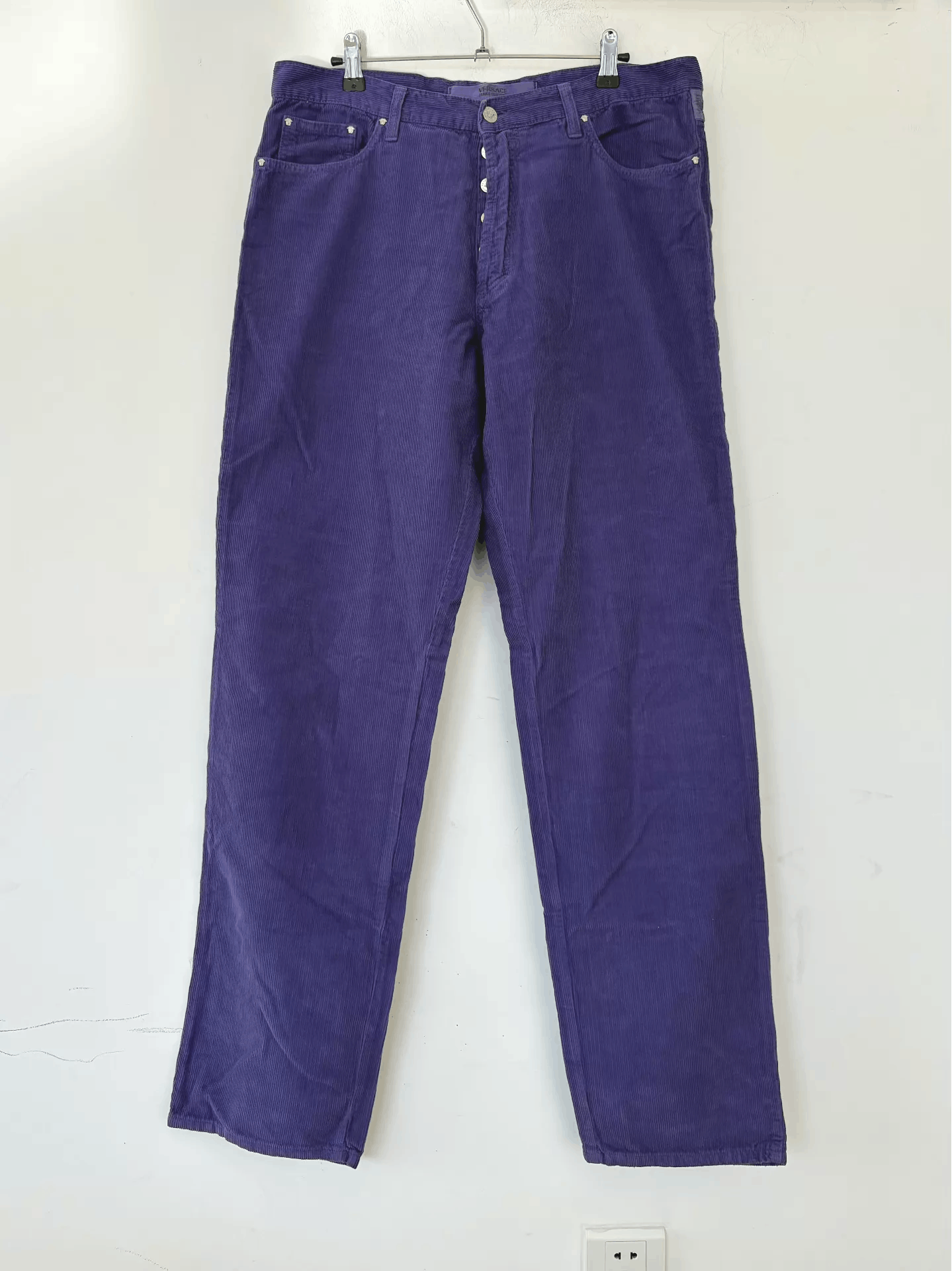 Versace Jeans Couture Versace Jeans Couture Men's Purple Corduroy Trousers Ｑ21 Size US 36 / EU 52 - 1 Thumbnail
