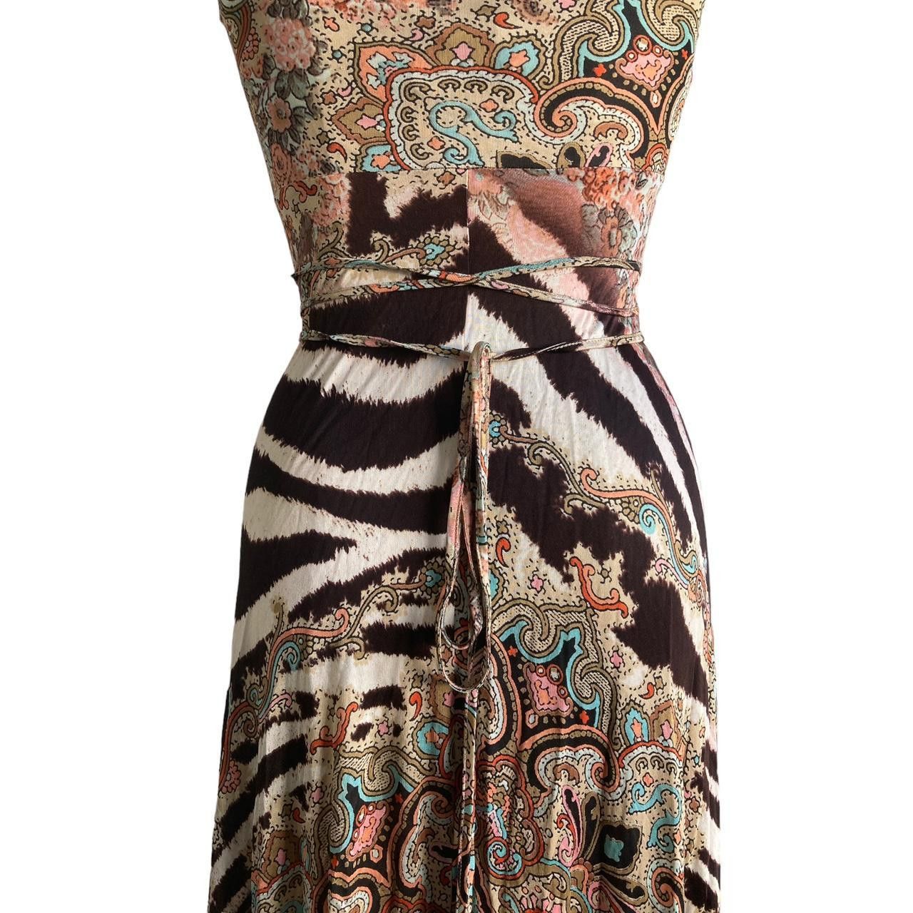 Just Cavalli × Roberto Cavalli class by roberto cavalli 00s zebra & floral maxi dress Size S / US 4 / IT 40 - 5 Thumbnail