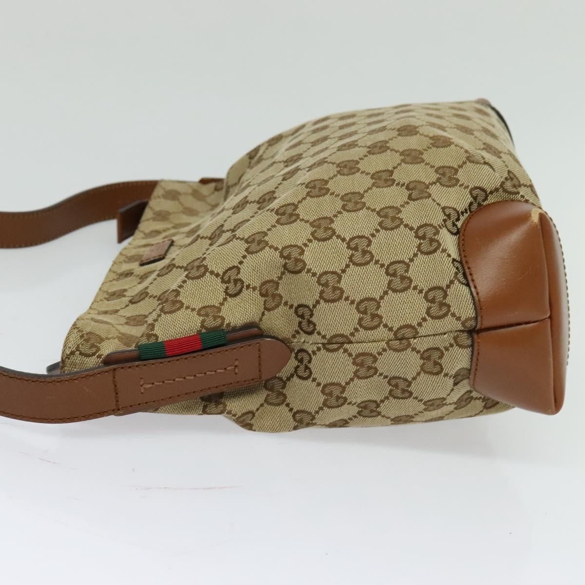 Gucci GUCCI GG Canvas Web Sherry Line Shoulder Bag Beige Red Green Size ONE SIZE - 4 Thumbnail