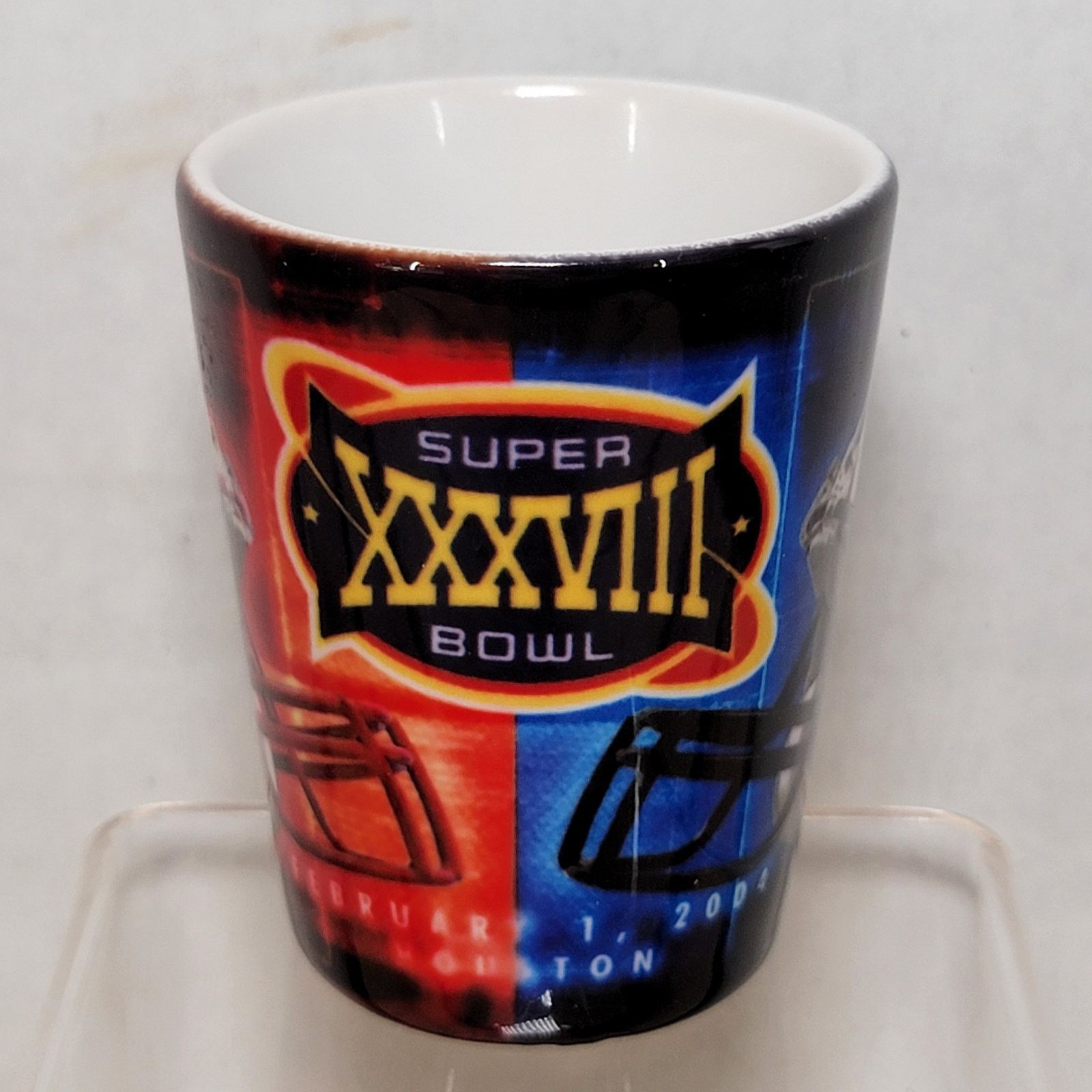 NFL VINTAGE Superbowl XXXVIII Shot Glass Feb. 1, 2004 Houston Tx Size ONE SIZE - 1 Thumbnail