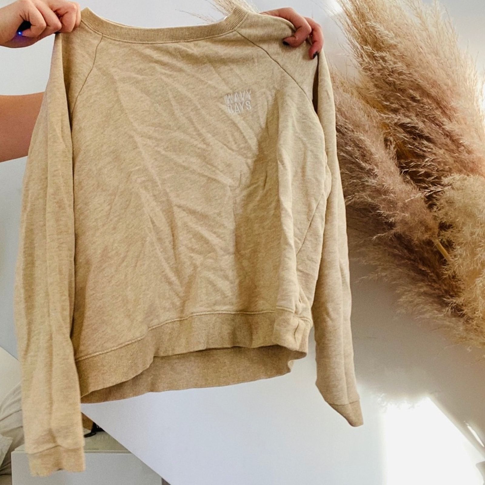 L.A. Roxx ROXY Mustard Light Yellow Sweatshirt Pullover Sweater Crew Size M / US 6-8 / IT 42-44 - 4 Thumbnail