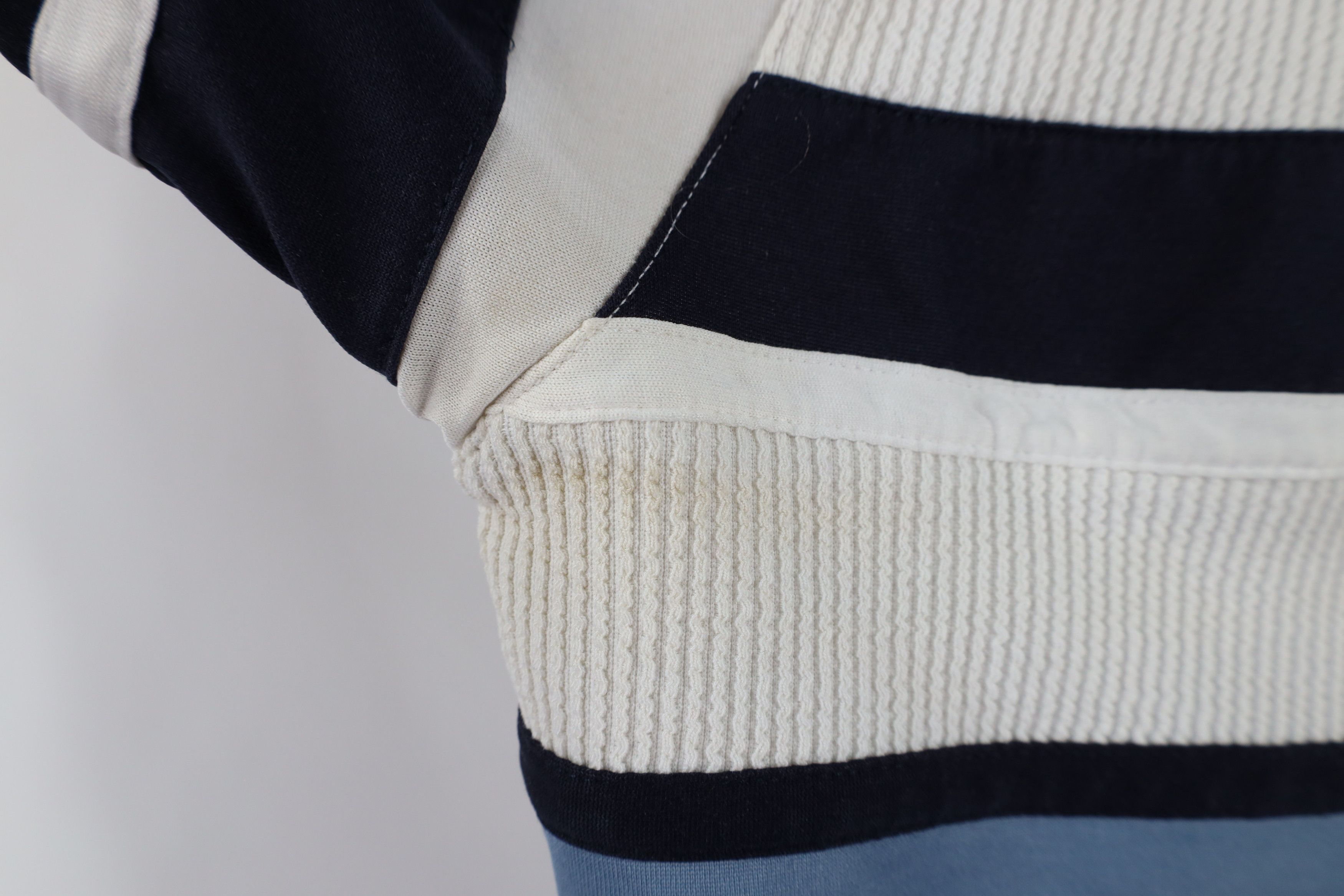 Vintage Vintage 90s Streetwear Block Ribbed Knit Pullover Polo Shirt Size US L / EU 52-54 / 3 - 6 Thumbnail