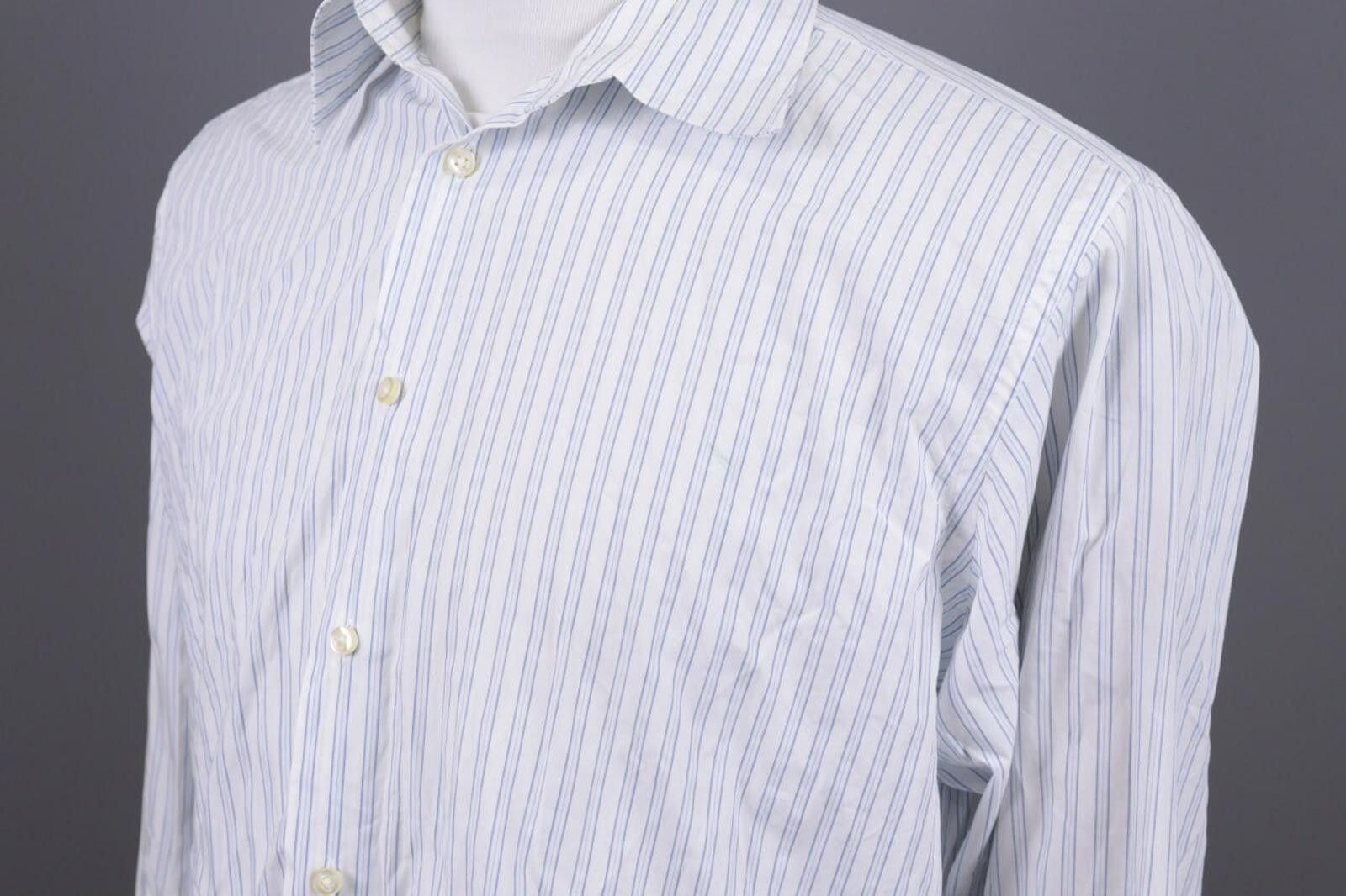 Designer Best Company White Pinstripe Button Down Shirt Size L Size US L / EU 52-54 / 3 - 7 Thumbnail