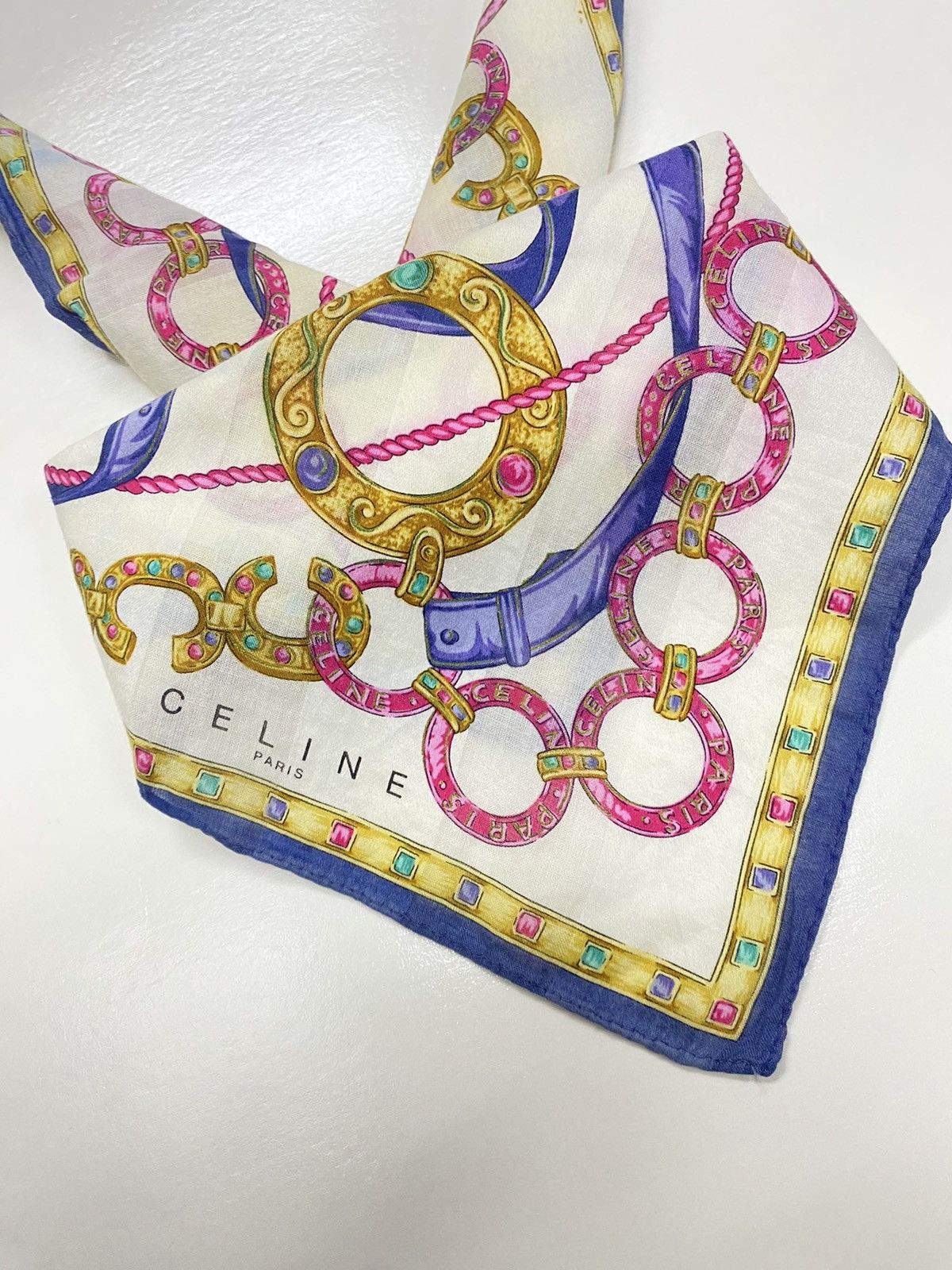 Celine × Designer × Japanese Brand Vintage Celine Paris Design Style Handkerchief/Bandana Size ONE SIZE - 3 Thumbnail