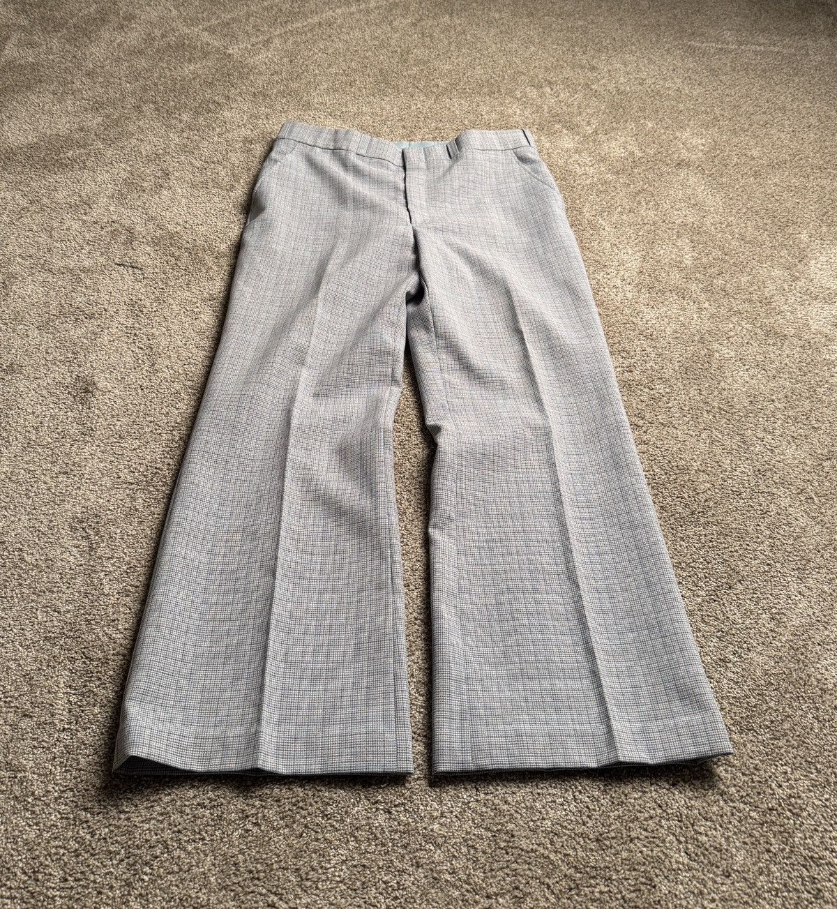 Vintage VINTAGE BABY BLUE PLAID TROUSERS Size US 32 / EU 48 - 1 Thumbnail