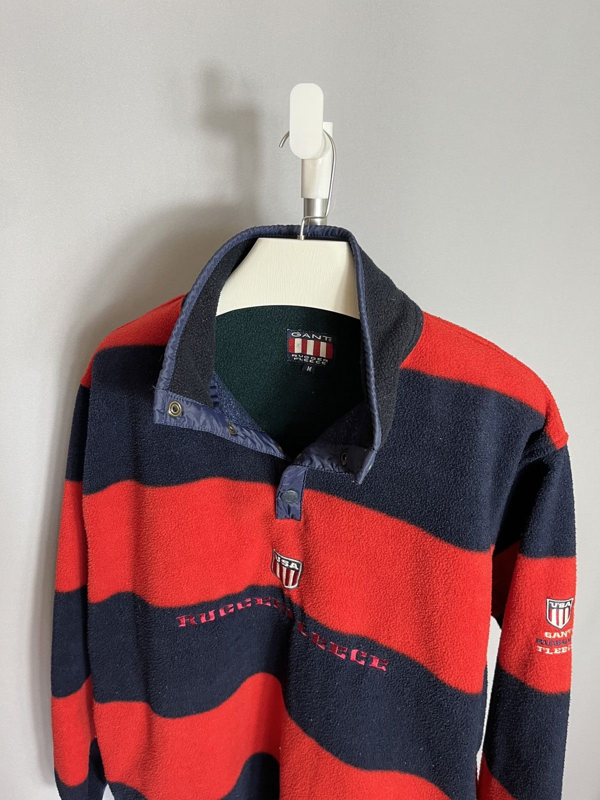 Gant × Vintage GANT RUGGER FLEECE USA Embroidery Logo Half Snap Oversize Size US M / EU 48-50 / 2 - 6 Thumbnail