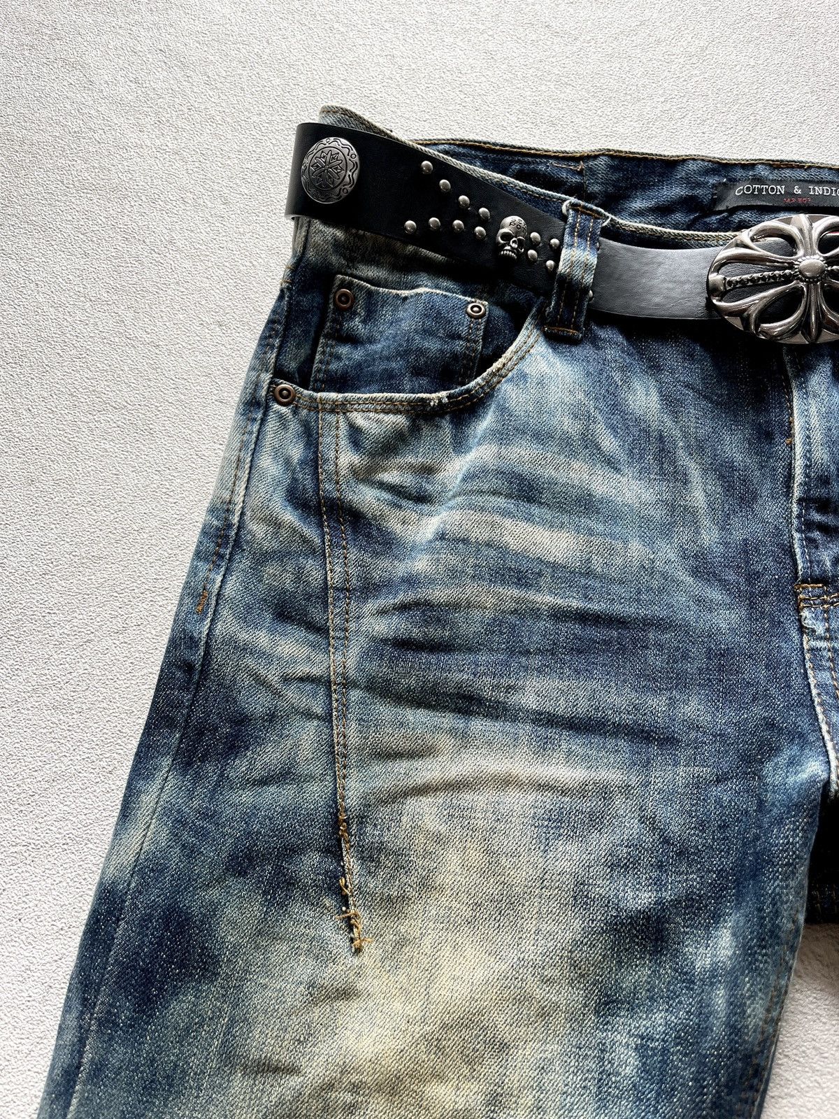 Kapital 2000s Cotton & Indigo Mudwash Faded Straight Jeans Size US 36 / EU 52 - 4 Thumbnail