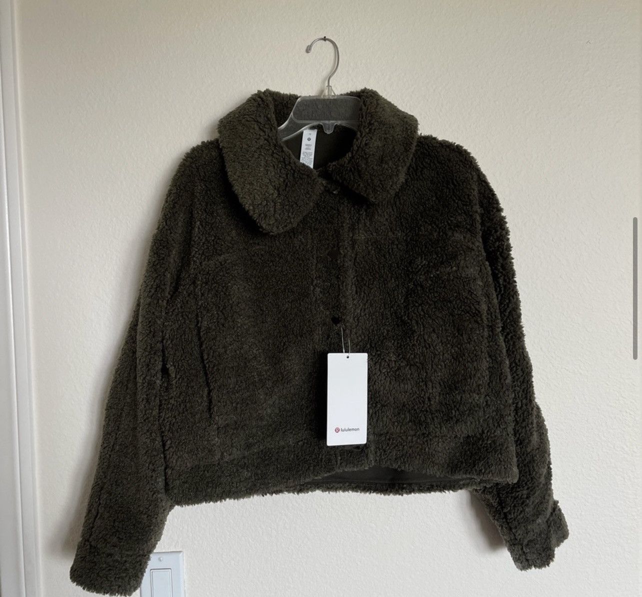 Lululemon Lululemon Textured Fleece Button Jacket in Dark Olive Size L / US 10 / IT 46 - 7 Thumbnail