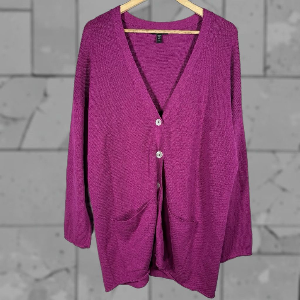 Eileen Fisher Eileen Fisher Cardigan Womens XL Purple Cotton Blend Size XL / US 12-14 / IT 48-50 - 1 Thumbnail