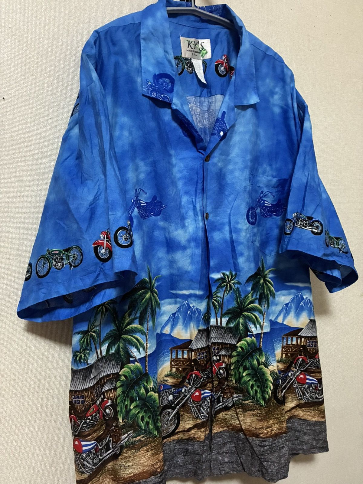 Vintage Aloha Shirt/Motorcycle Print/Made in Hawaii/Vintage/4XL Size US XXL / EU 58 / 5 - 1 Thumbnail