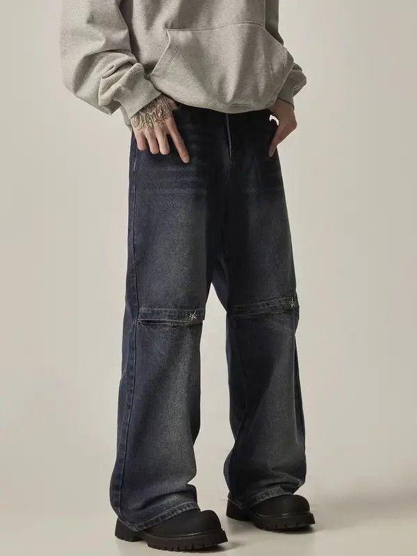 VIBE Retro street wash patchwork hollow jeans Size US 32 / EU 48 - 3 Thumbnail