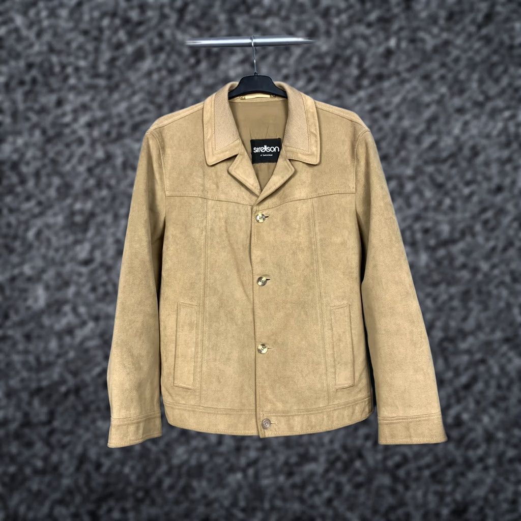 Vintage Strellson Alcantara Suede Leather Vintage Mens Jacket M Beige Leather Jacket Mens XS-XL Size US M / EU 48-50 / 2 - 1 Thumbnail