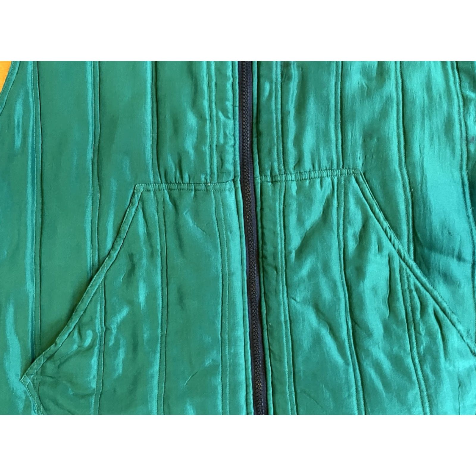 Vintage VINTAGE Robert Stock Silk Puffer Vest Men’s Large Green 80s 90s Size US L / EU 52-54 / 3 - 3 Thumbnail