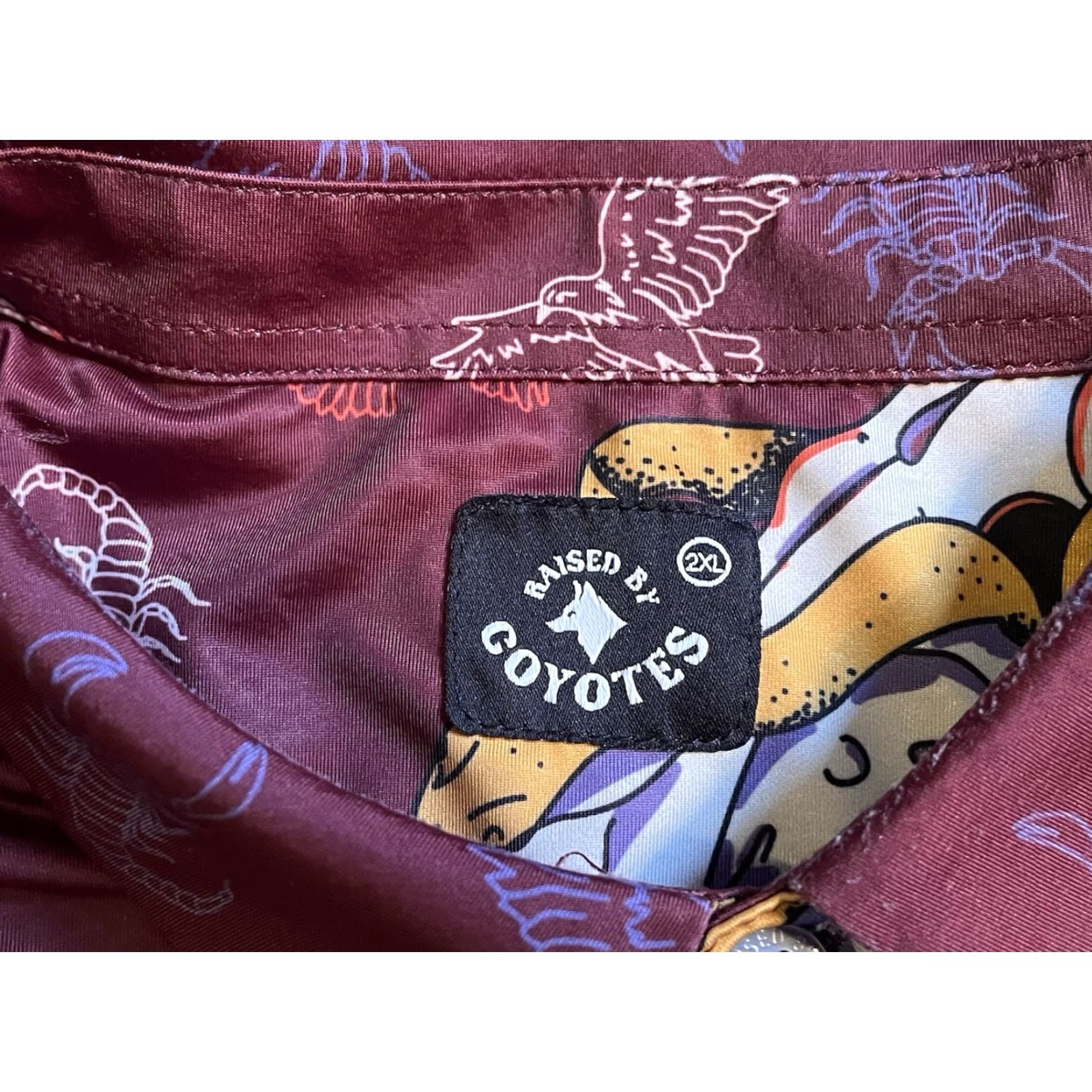 Vintage Raised by Coyotes Golf Performance Polo Shirt Men's 2XL Snake Skull Western Shirt Polo Casual Activewear Size US XXL / EU 58 / 5 - 4 Thumbnail