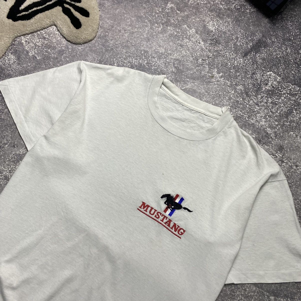 Vintage Vintage Mustang small logo nascar racing 90 singl stitch tee Size US XL / EU 56 / 4 - 2 Thumbnail