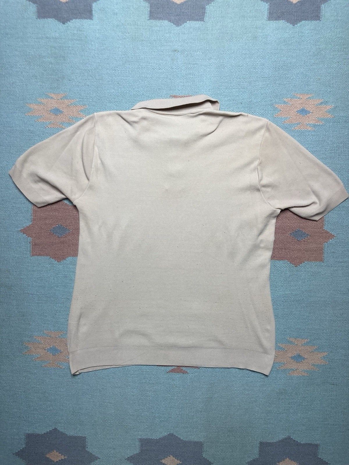 Vintage 60s banlon polo shirt soft nylon cable knit distress medium Size US M / EU 48-50 / 2 - 8 Thumbnail