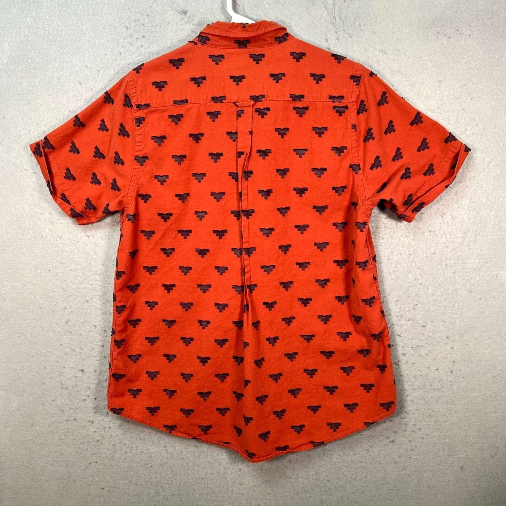Vintage Peau De Loup Shirt Womens Size 12 Red Button-Up 100% Upcycled Cotton Size XL / US 12-14 / IT 48-50 - 2 Thumbnail