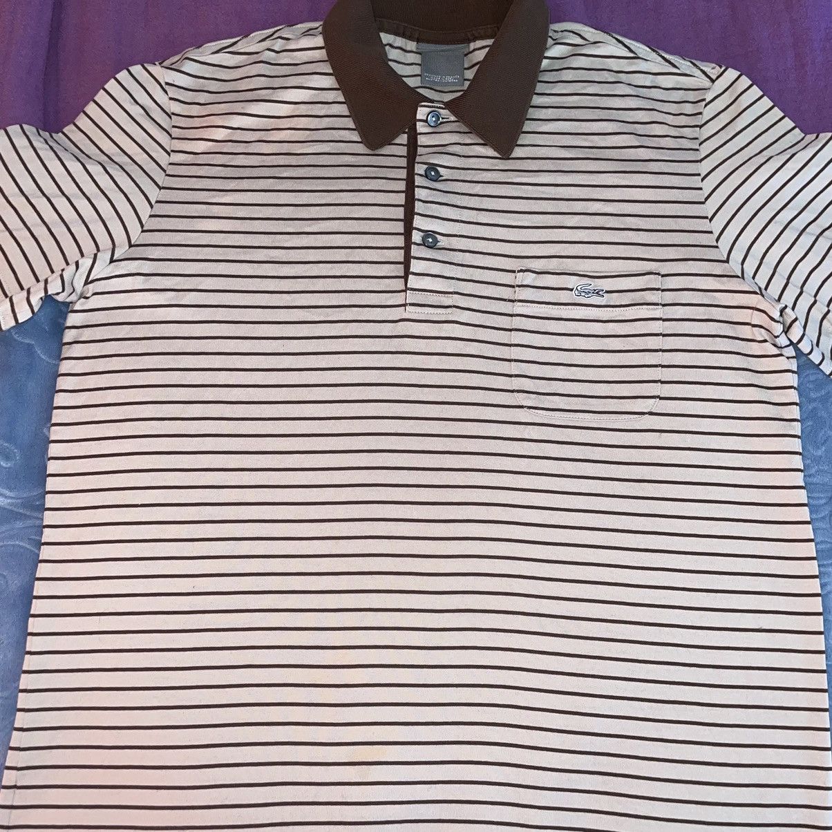 Lacoste Vintage Lacoste Stripped Polo Size US S / EU 44-46 / 1 - 1 Thumbnail
