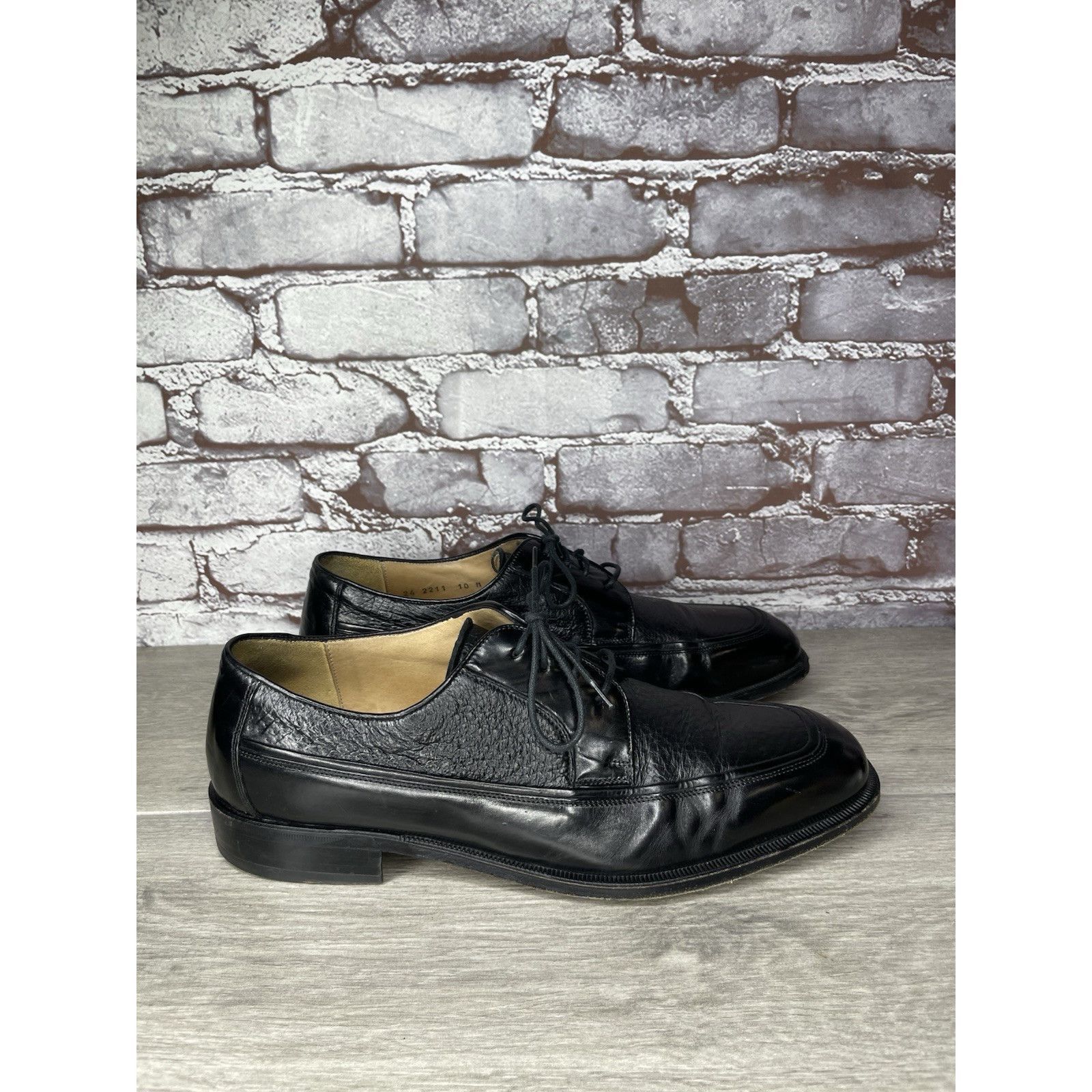 Johnston & Murphy Johnston & Murphy Black Leather Square Toe Italy Dress Shoe Size US 10 / EU 43 - 16 Thumbnail