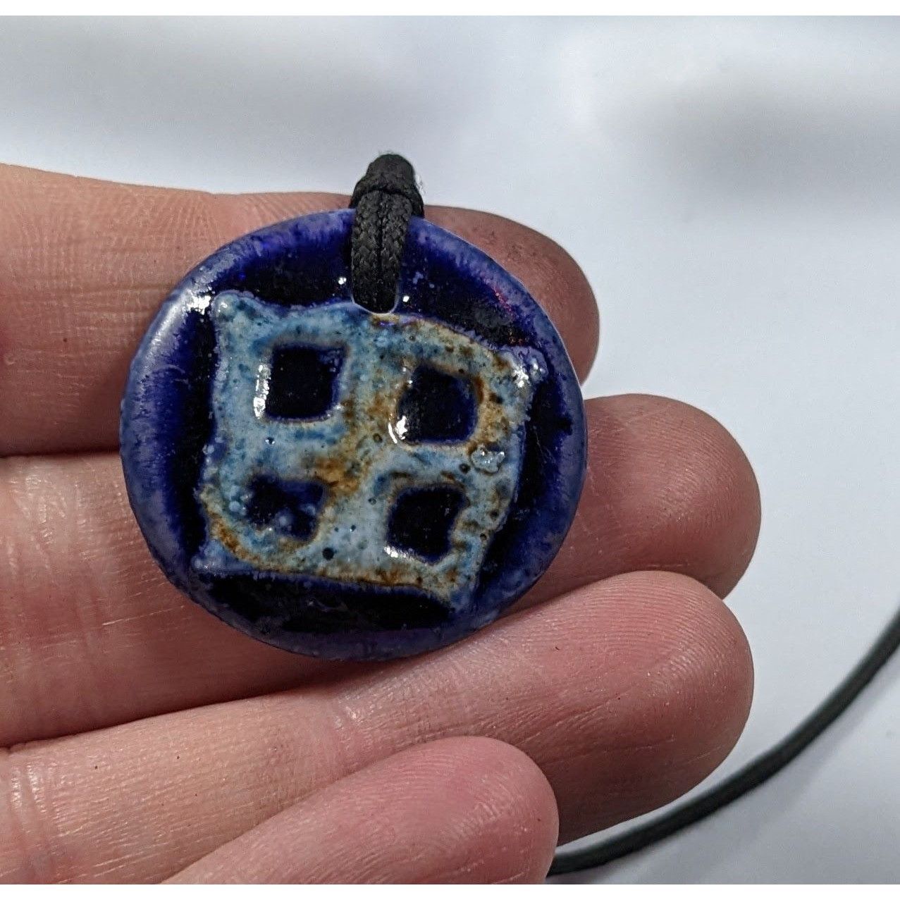 Other Handmade Ceramic Blue Glazed Pendant Necklace Size ONE SIZE - 5 Thumbnail