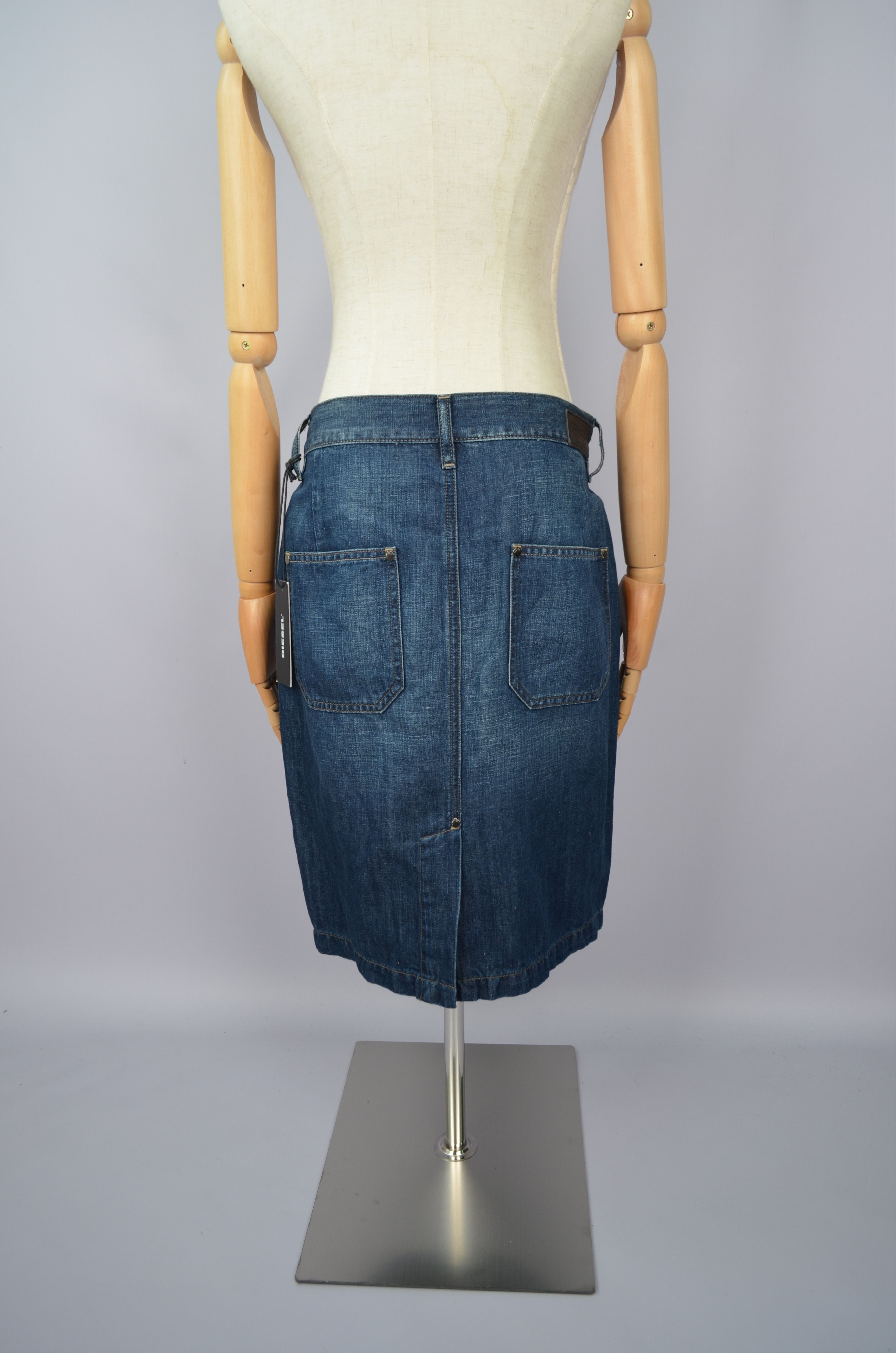 Designer × Diesel Diesel Blue Denim Cotton/Linen Skirt Size W27 NWT Size 27" / US 4 / IT 40 - 16 Thumbnail