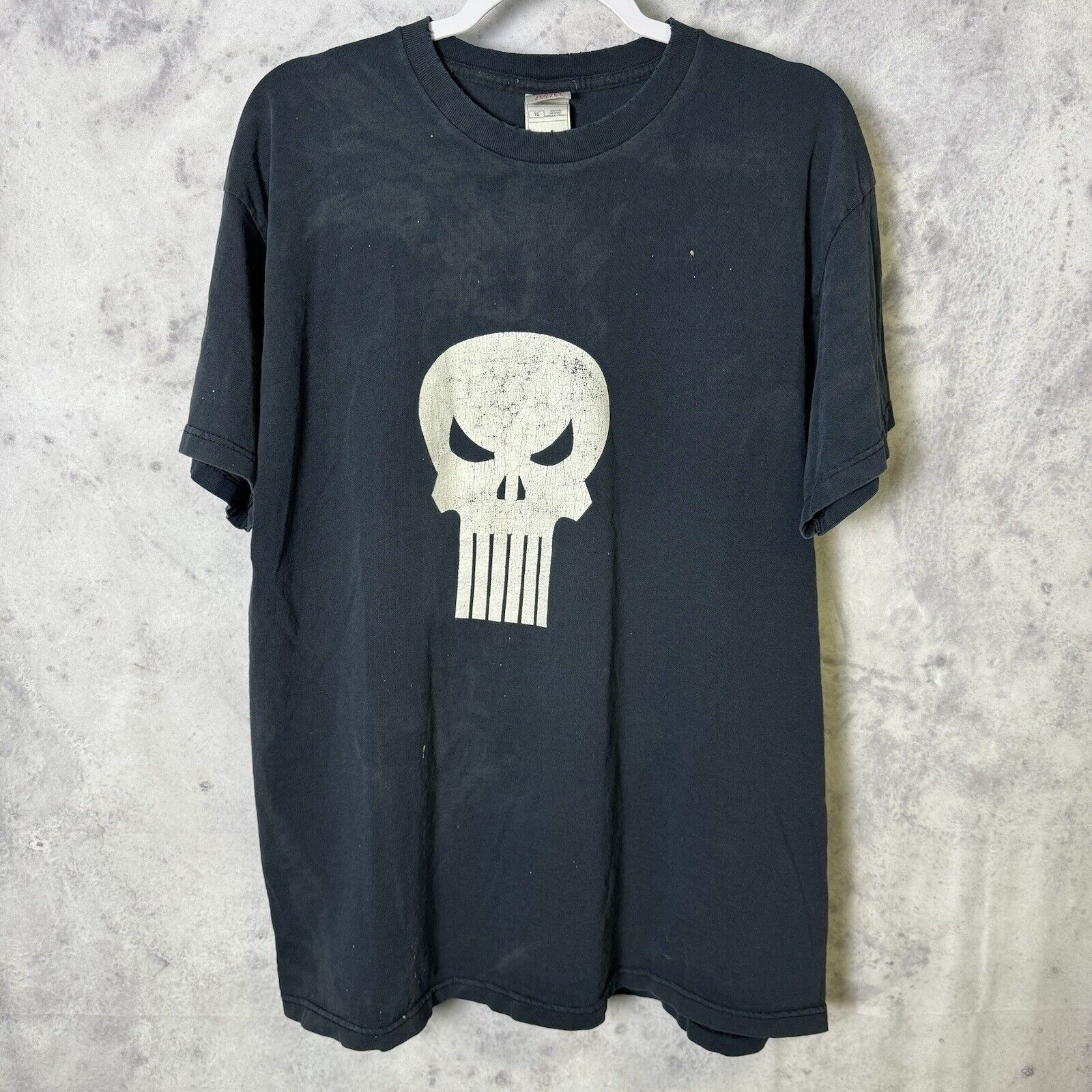 Vintage Punisher T Shirt Mens XL Black Y2K Short Sleeve Skul