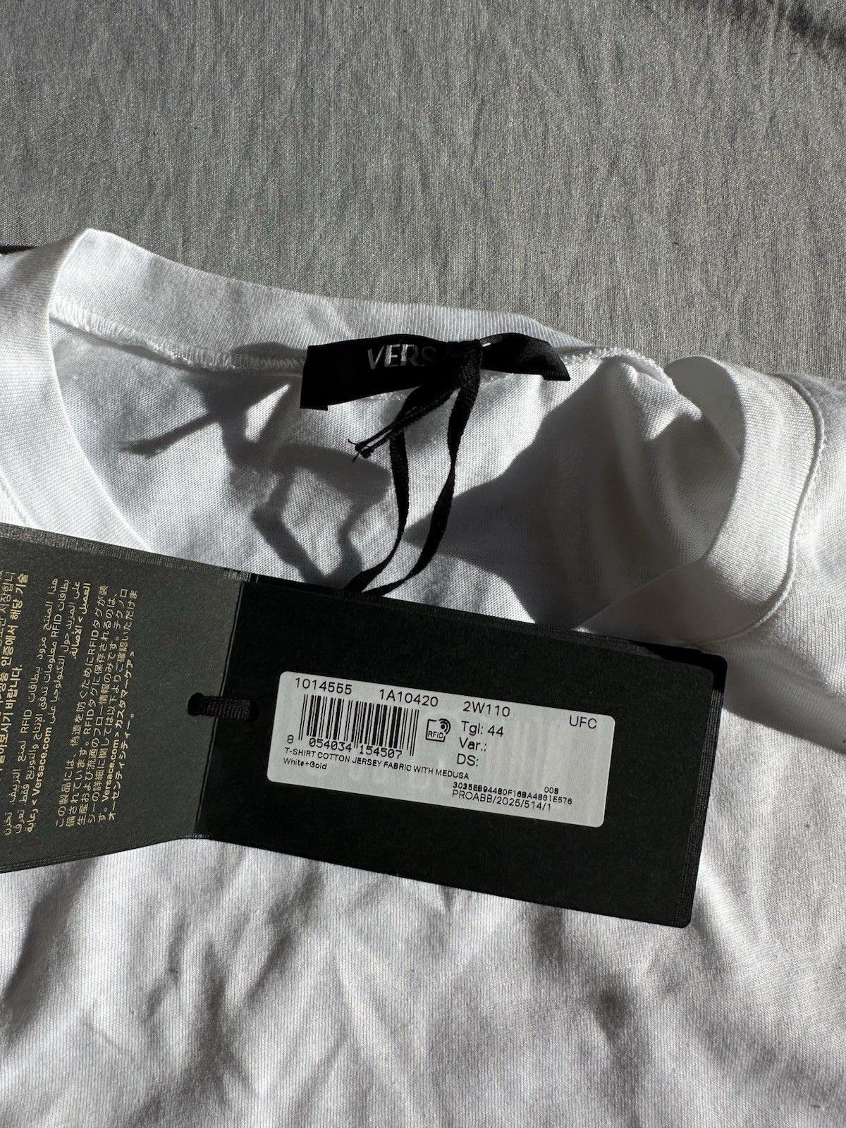 Versace White Versace Shirt With Gold Crystals Size M / US 6-8 / IT 42-44 - 4 Thumbnail