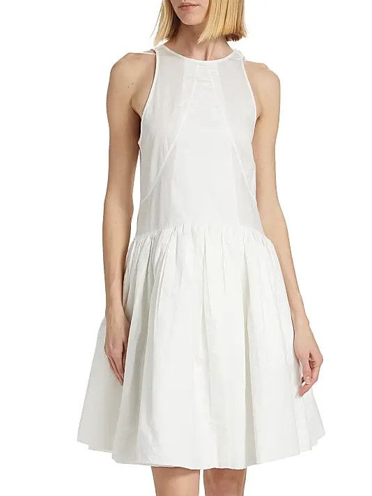 Jil Sander o1y0925 Sleeveless Mini Dress in White Size XS / US 0-2 / IT 36-38 - 2 Thumbnail