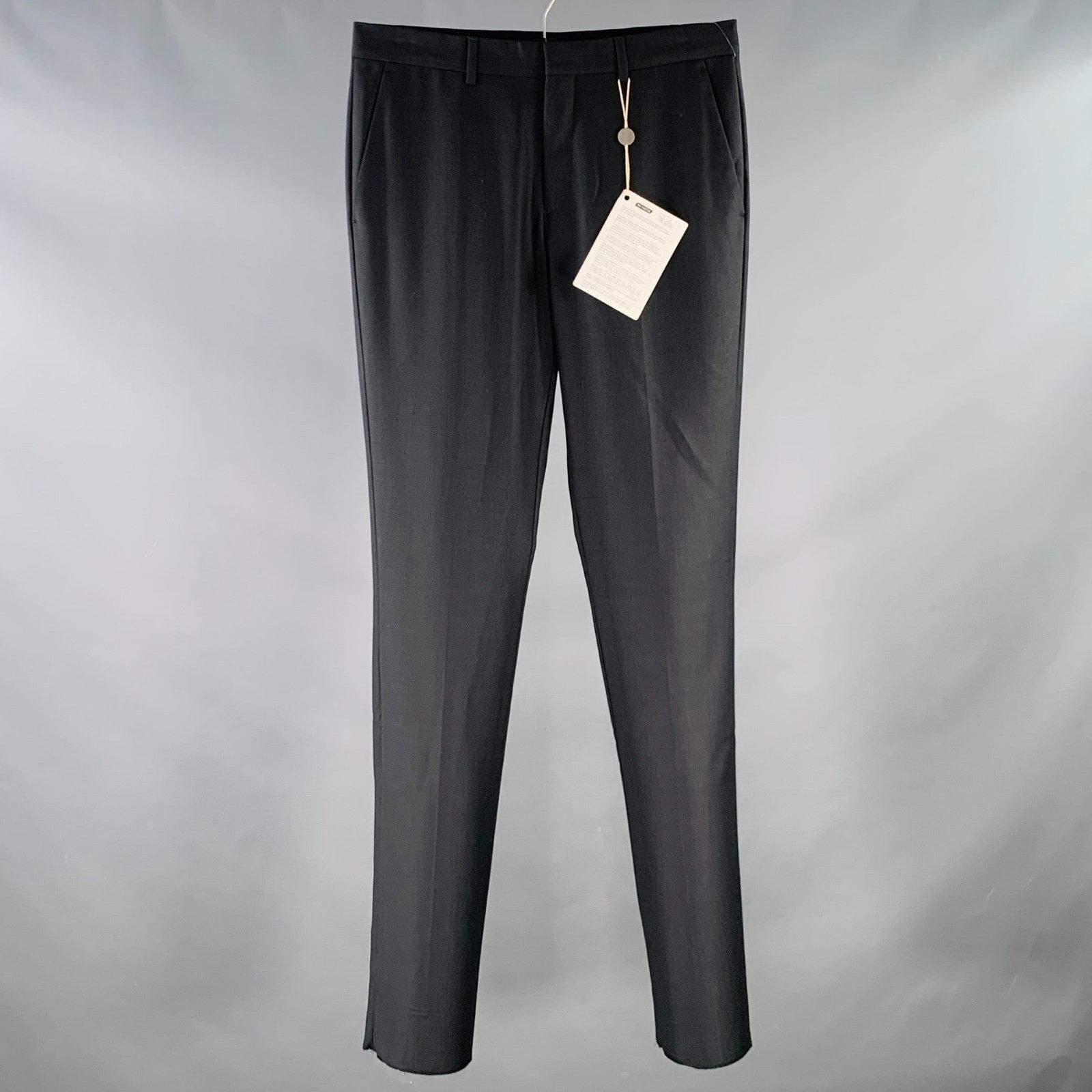 Givenchy Size 30 Charcoal Grey Wool Tapered Zip Fly Dress Pants Size US 30 / EU 46 - 1 Thumbnail