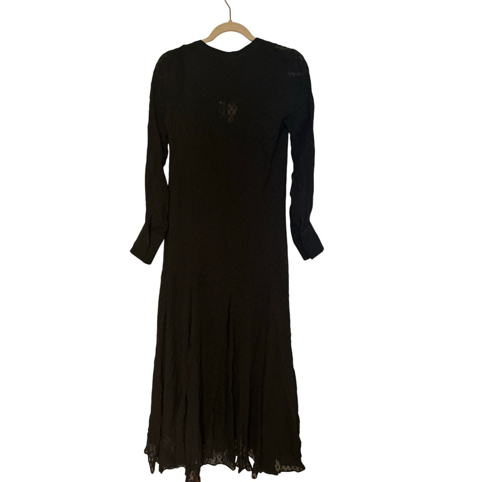 Madewell NWT Madewell Tie-Waist Midi Dress in Clip Dot Black Size XS Size XS / US 0-2 / IT 36-38 - 5 Thumbnail