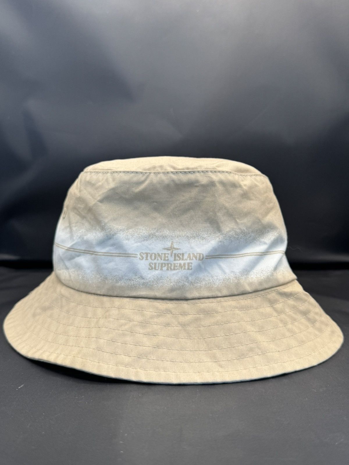 Supreme Supreme x Stone Island Stripe Crusher Bucket Hat Beige Tan | Grailed