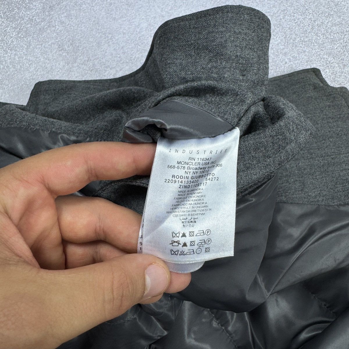 Moncler Men`s Moncler Rodin Gray Wool Puffer Jacket Size 6 / XXL Size US XXL / EU 58 / 5 - 18 Thumbnail