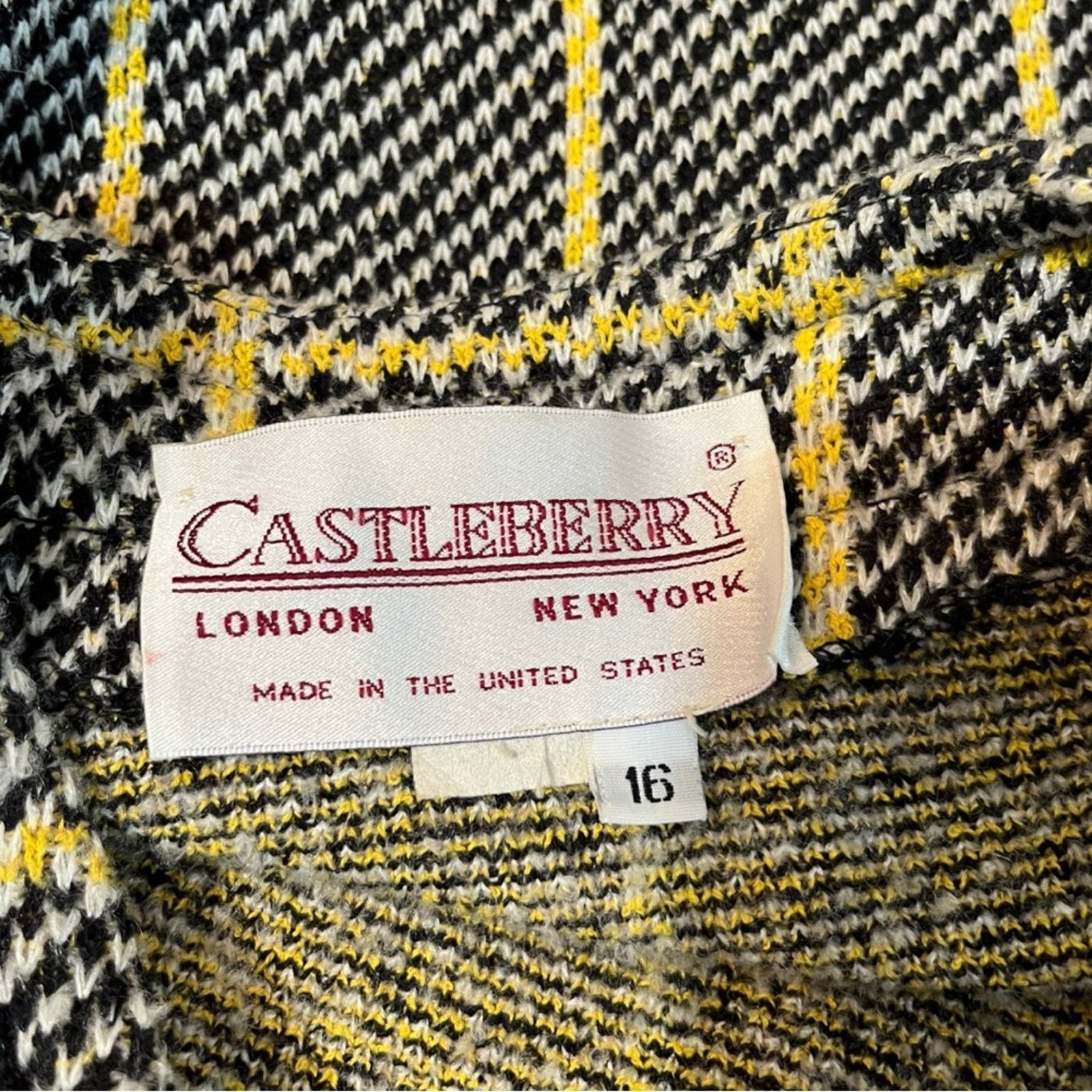 Vintage 80s Vintage Castleberry London New York tweed blazer coat Size XXL / US 16-18 / IT 52-54 - 7 Thumbnail