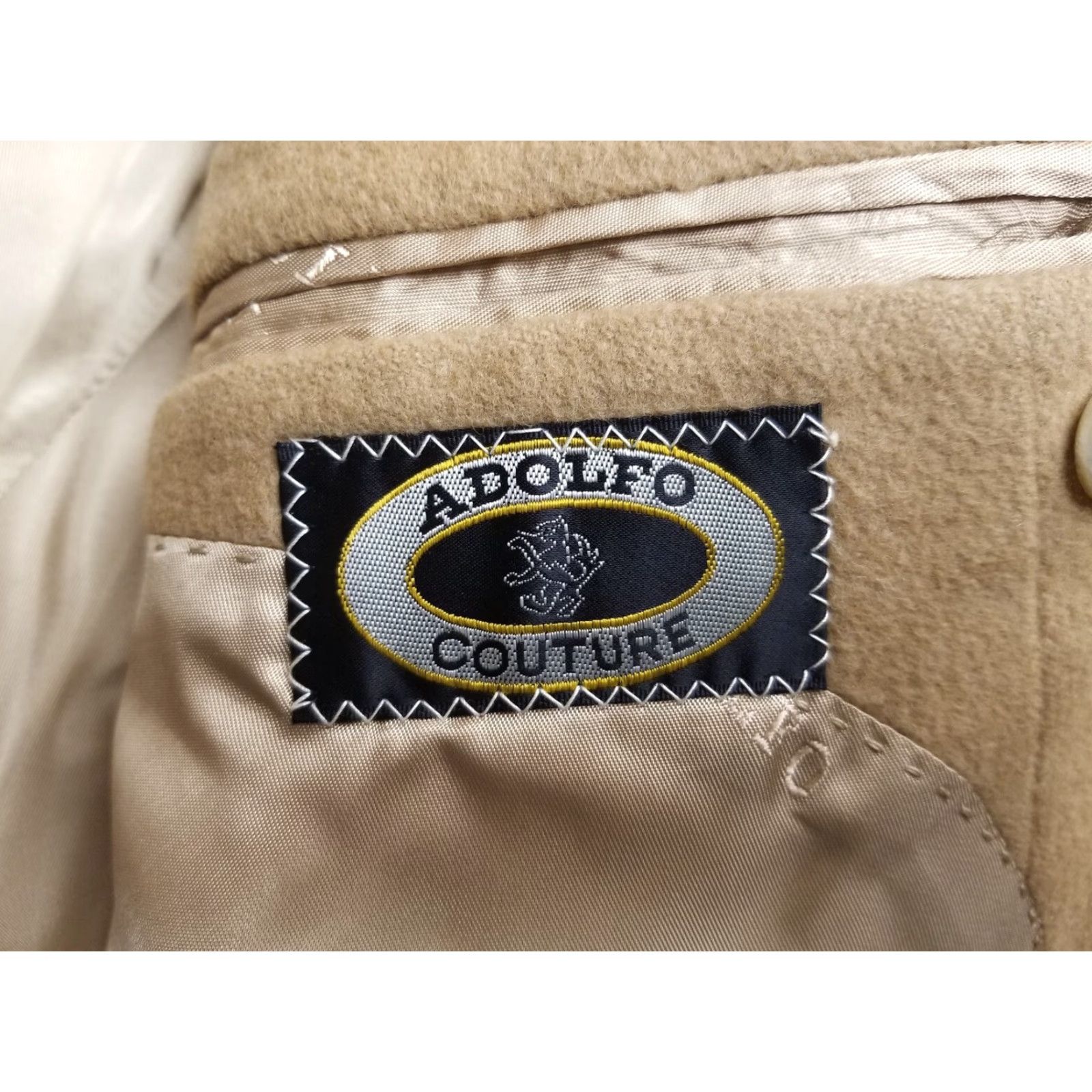 J.Crew VINTAGE Miltons Adolfo Couture Blazer Mens Medium Camel Hair Union Made USA Jacket Size 40R - 7 Thumbnail