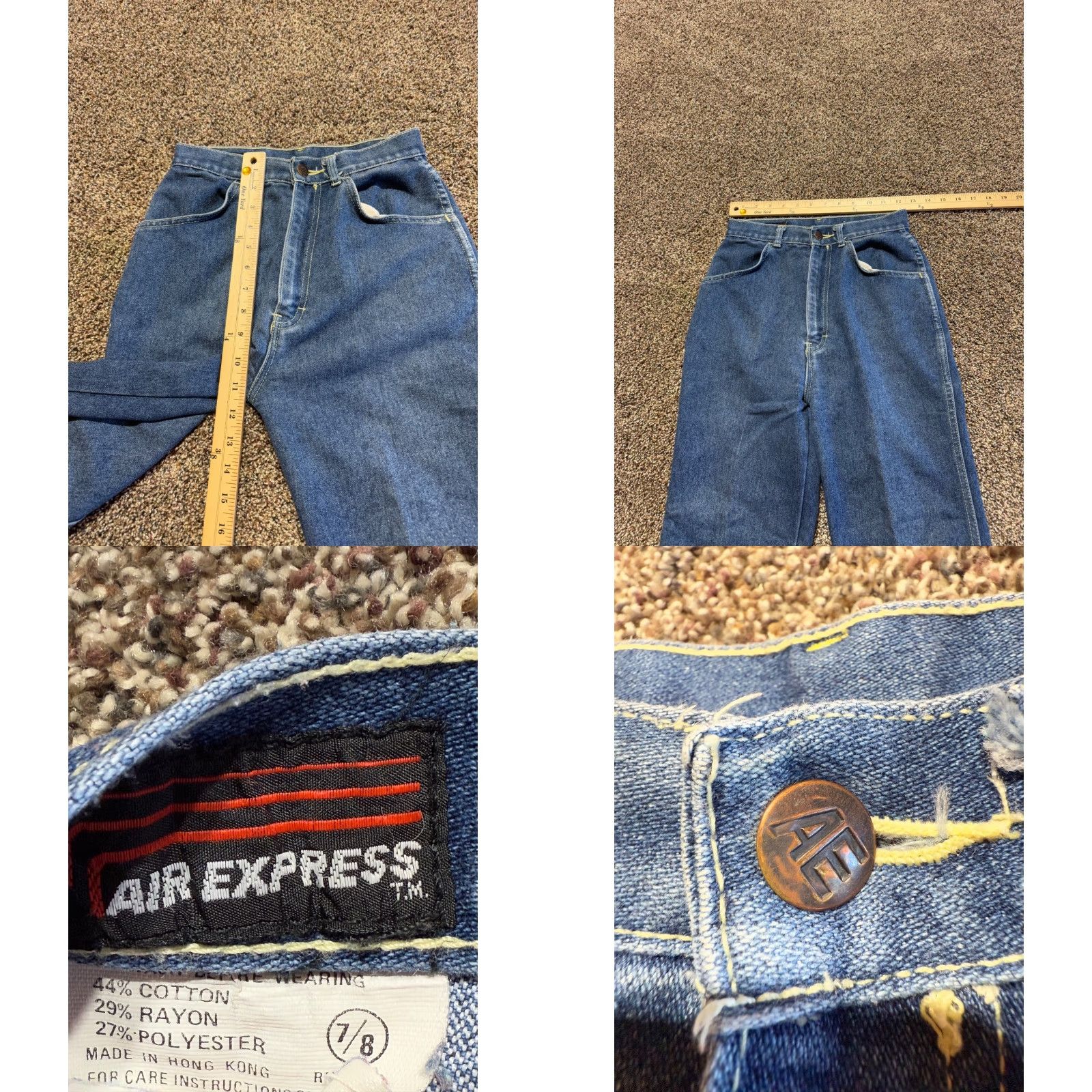 Express VINTAGE Express Jeans Women Size 7 8 Blue Denim 25X29 Lot OF 2 Size 32" / US 10 / IT 46 - 9 Thumbnail