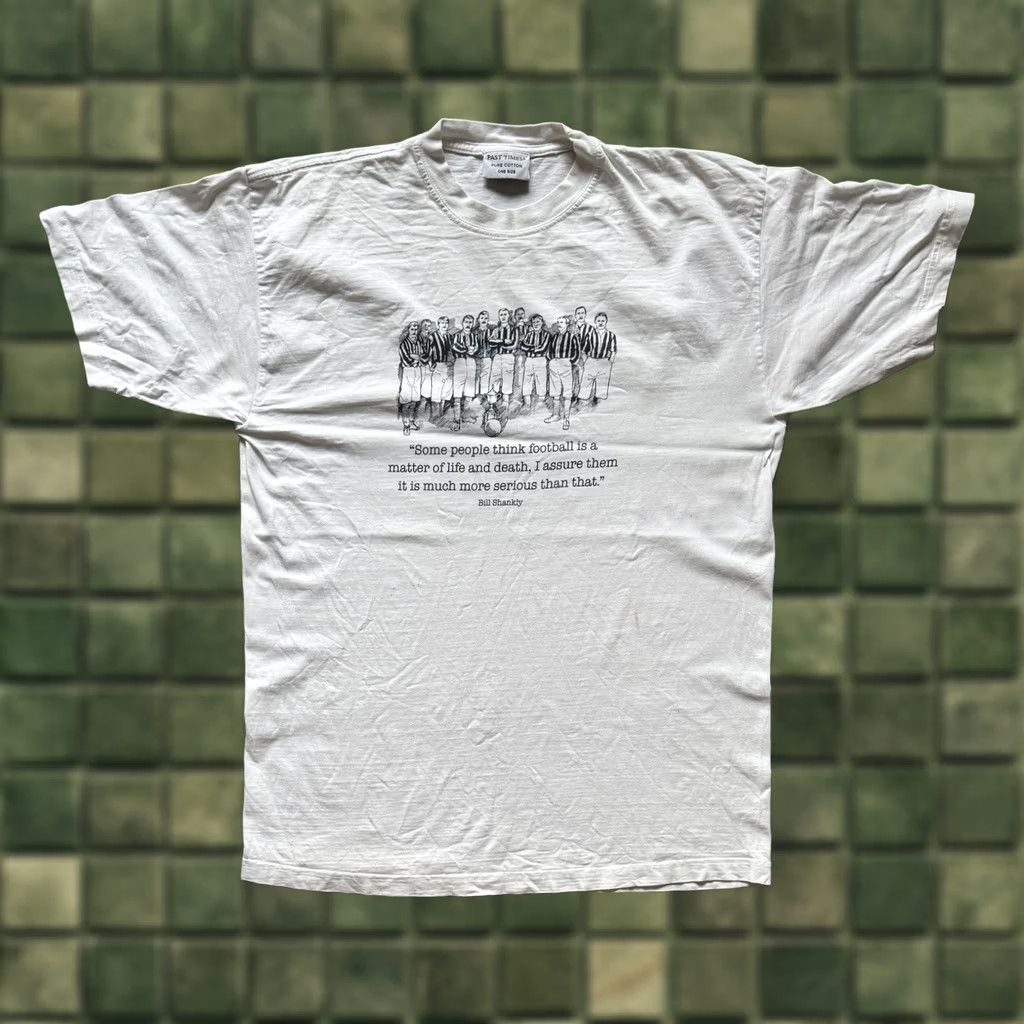 Vintage VINTAGE Past Times T-Shirt White 90s Liverpool Bill Shankly One Size Mens OS Ballard Phrase Football Merchandise Size US M / EU 48-50 / 2 - 1 Thumbnail