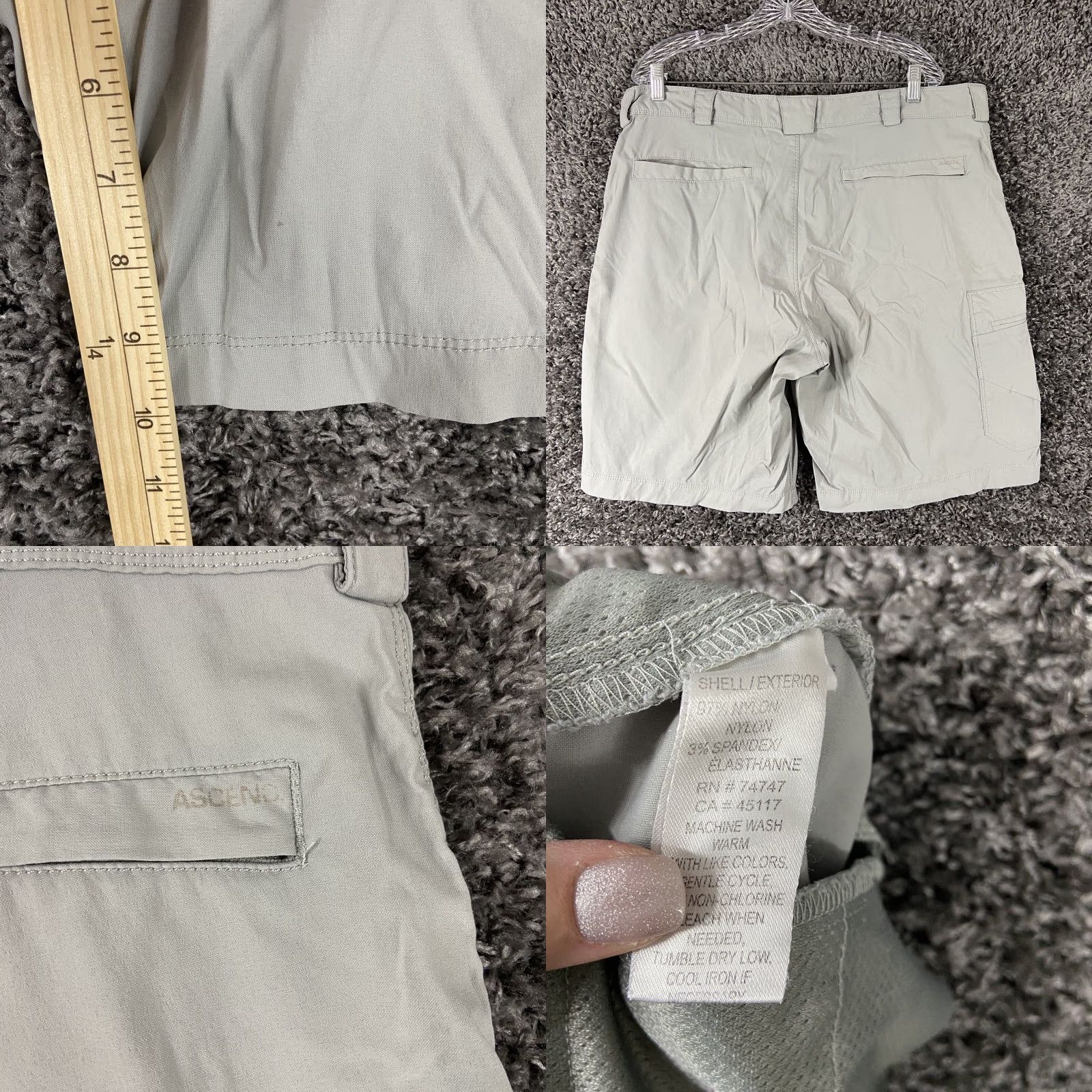 ASCENO Ascend Chino Shorts Mens 40 Gray Size US 40 / EU 56 - 8 Thumbnail