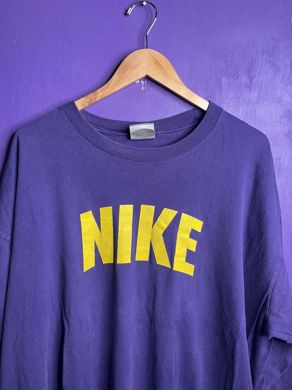 Nike × Vintage Vintage 90s Nike team spellout logo long-sleeve t-shirt Size US XXL / EU 58 / 5 - 3 Thumbnail