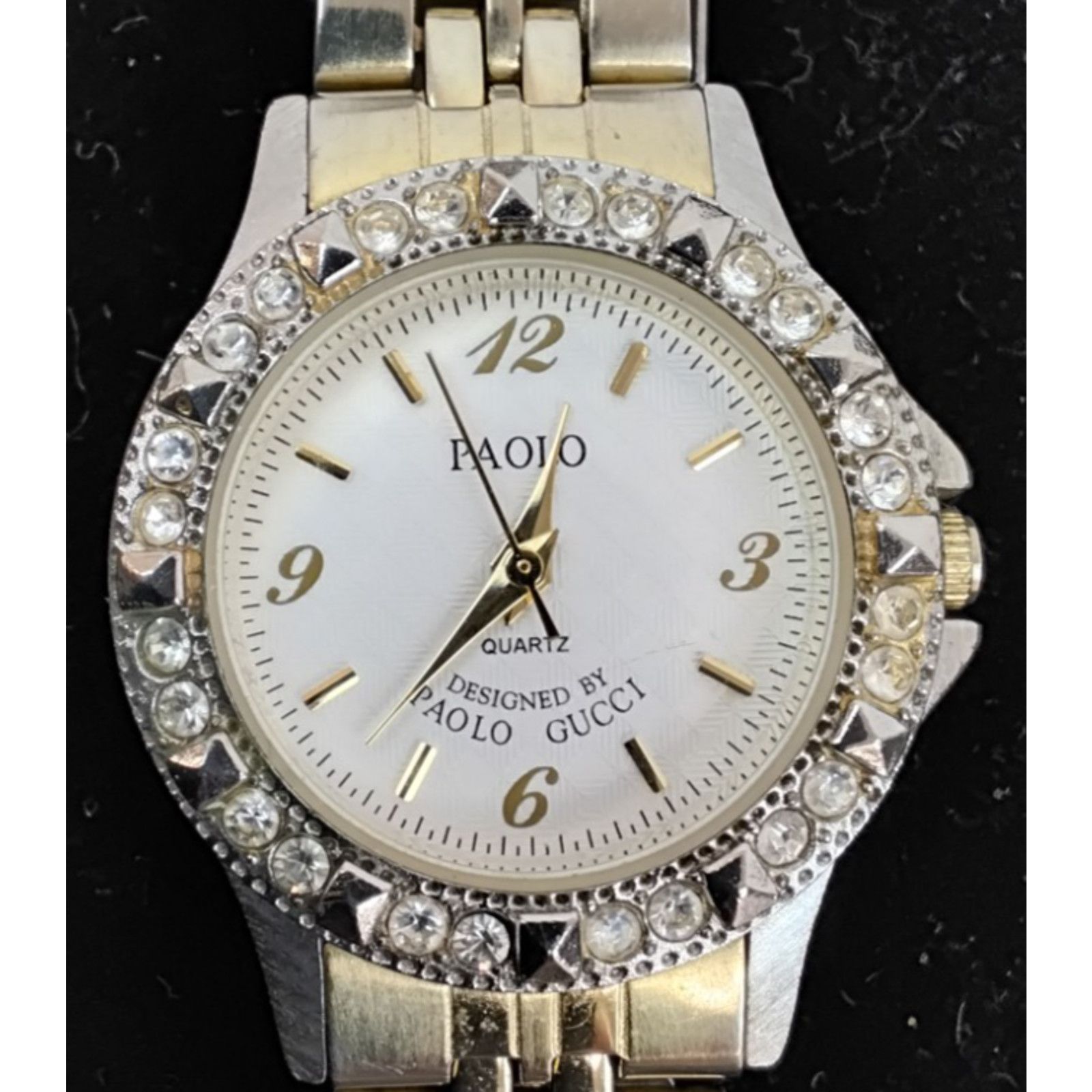 Paolo Gucci Paolo Gucci Ladies Watch 2-Tone Rhinestone New Battery Size ONE SIZE - 3 Thumbnail