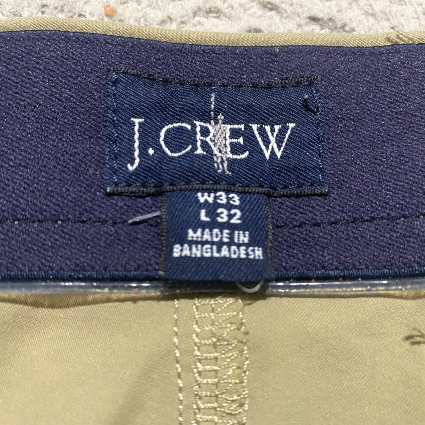J.Crew J. Crew Mens Pants Size 33x32 Solid Beige Chino Straight Stretch Business Casual Size US 33 - 7 Thumbnail
