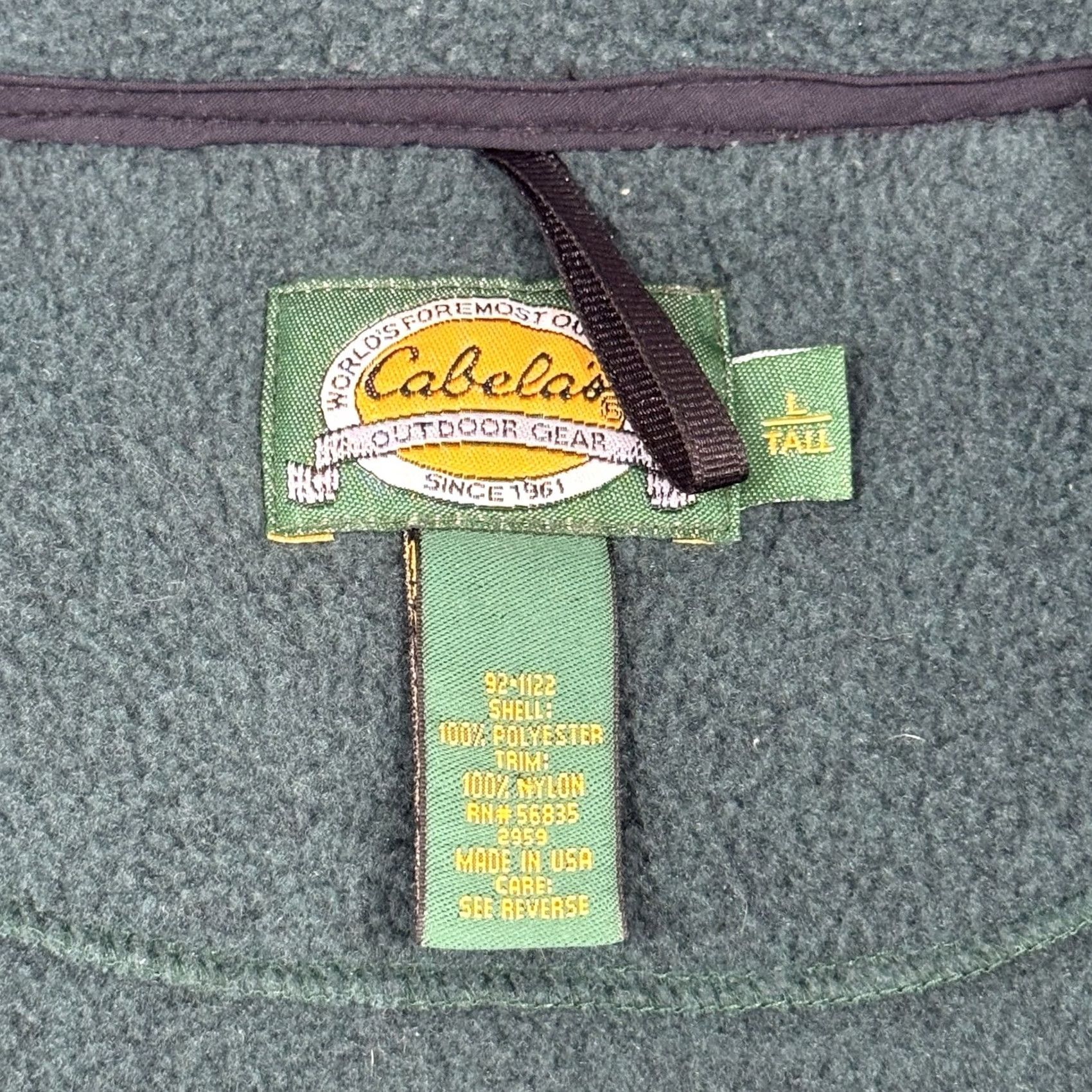 Vintage VINTAGE Cabela's 1/4 Zip Polartec Fleece Pullover Mens Large Tall Green 90s 1/4 Zip Heavyweight Thermal Wool? Size US L / EU 52-54 / 3 - 4 Thumbnail