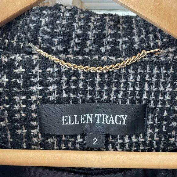 Ellen Tracy Ellen Tracy Double-Breasted Black and White Coat Size XS / US 0-2 / IT 36-38 - 4 Thumbnail