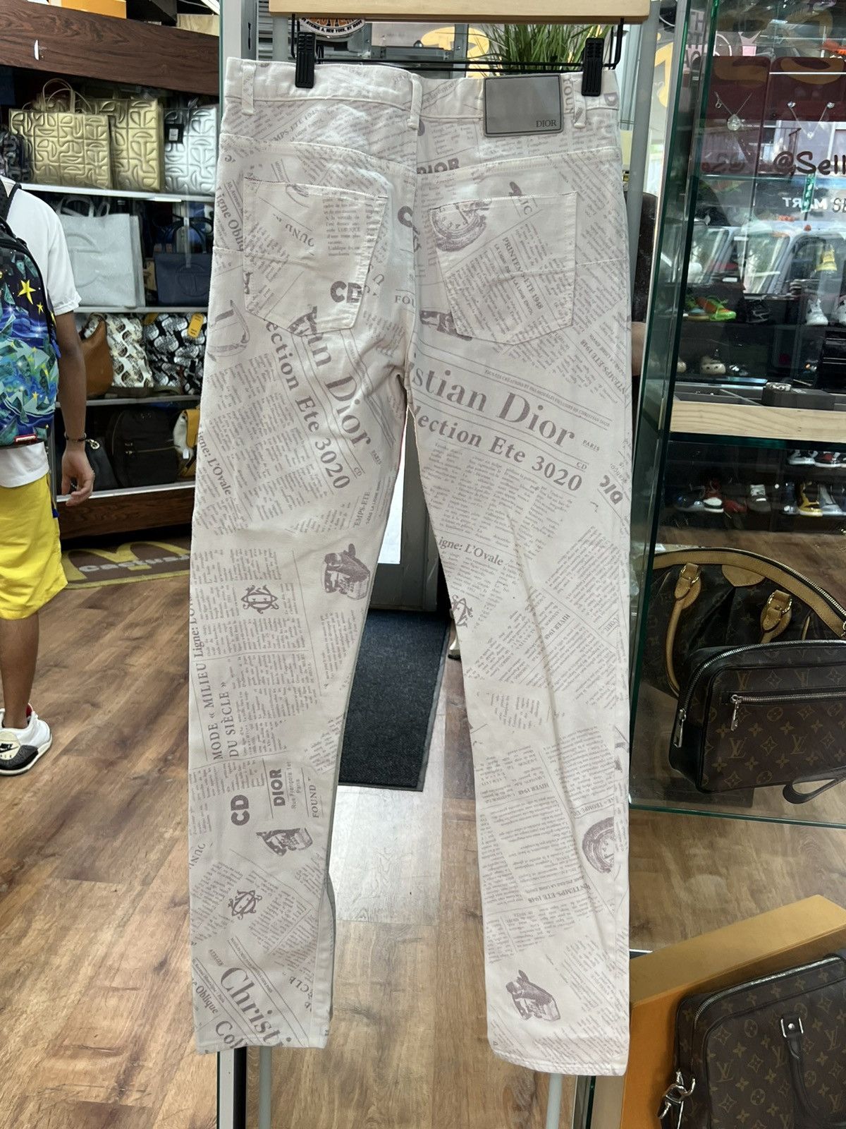 Christian Dior Monsieur Dior Newspaper Print Jeans Size 29 Size US 29 - 2 Thumbnail