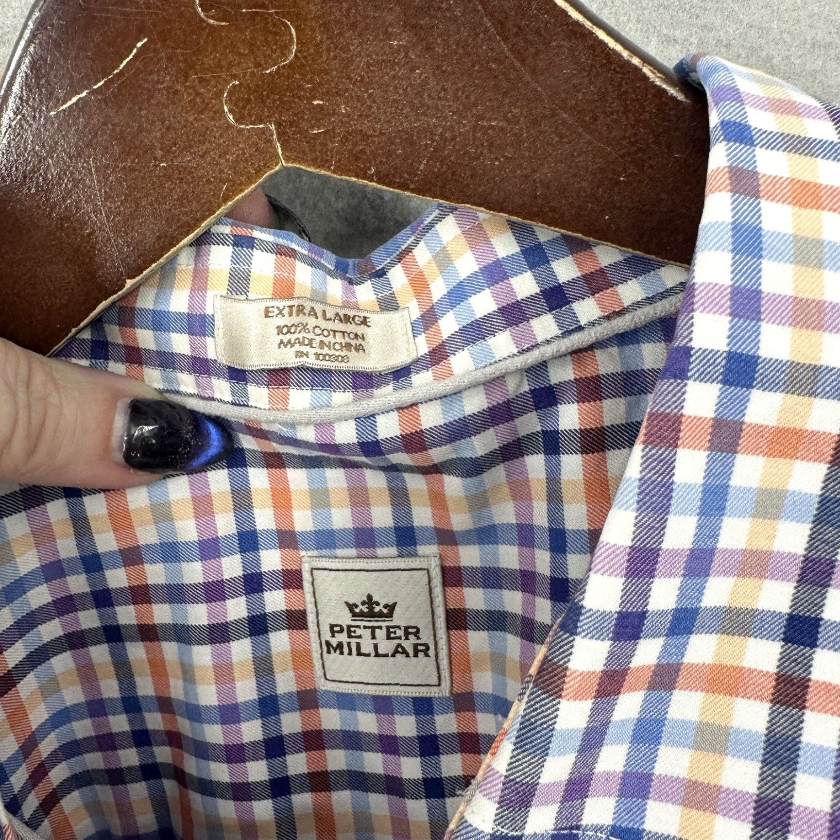 Peter Millar Peter Millar Shirt Mens XL Plaid Long Sleeved Button Front Blue Preppy Dad Golf Size US XL / EU 56 / 4 - 5 Thumbnail