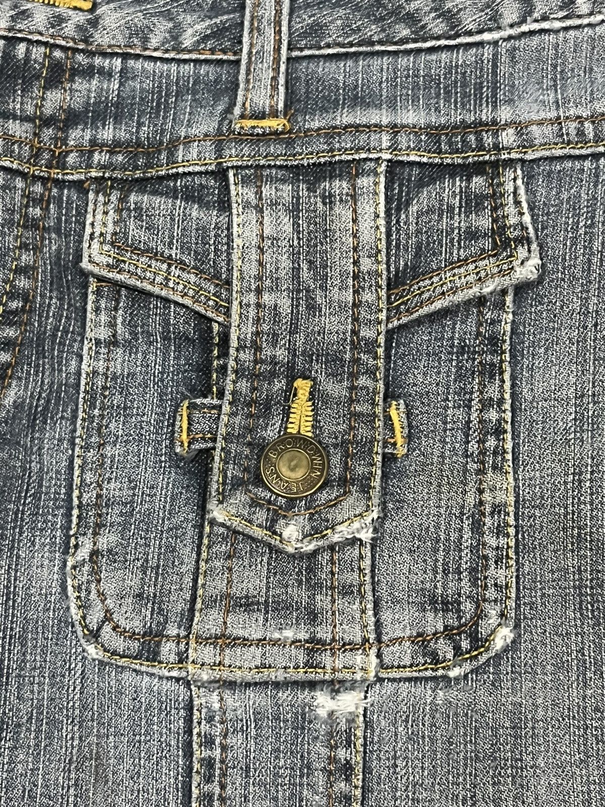 If Six Was Nine Panel Stitched Y2K Cargo Inspired Pocket Bell Bottom Jeans Size US 30 / EU 46 - 6 Thumbnail