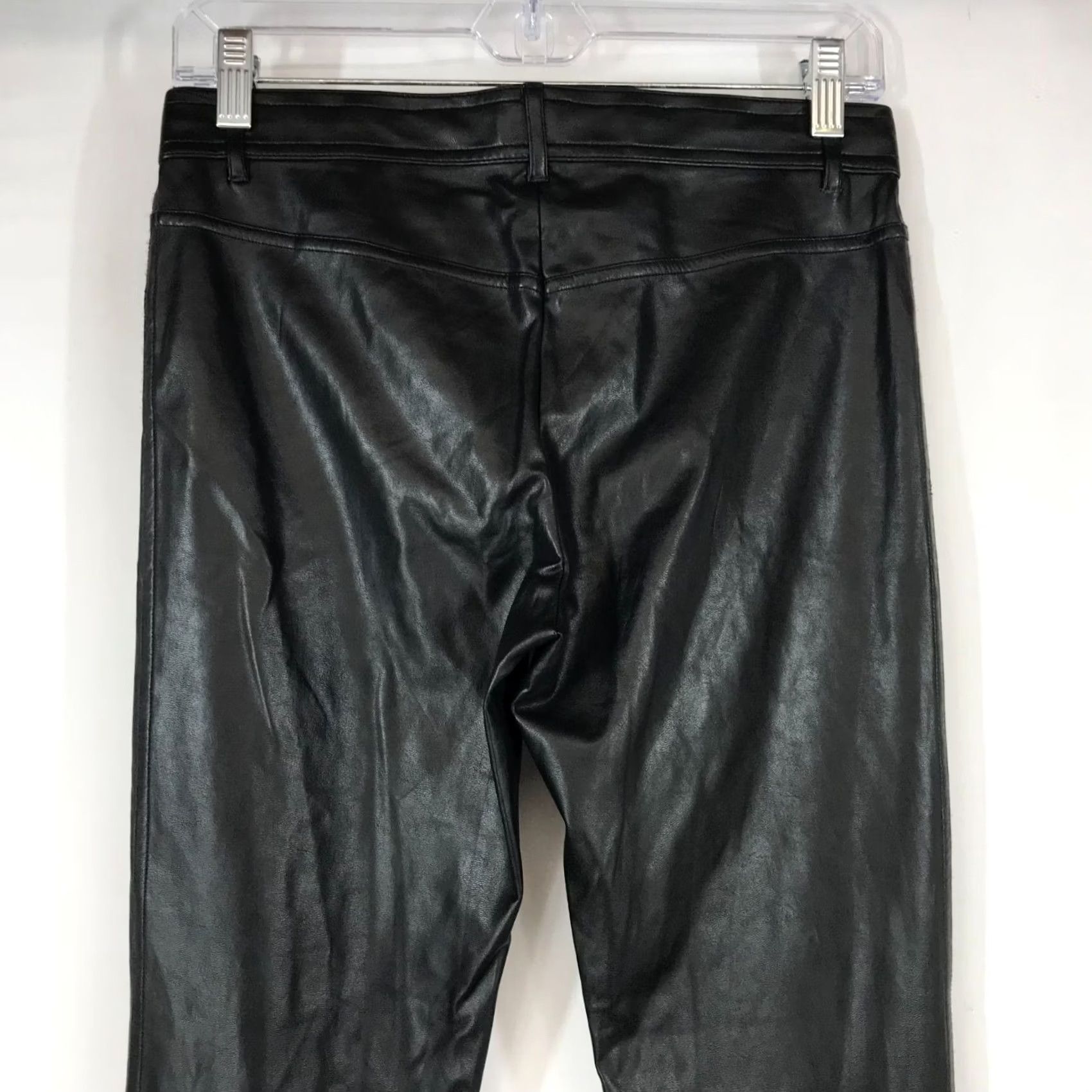 Vintage WILFRED Women's Black Nylon Faux Leather Button Waist Pants 2 Size 26" / US 2 / IT 38 - 5 Thumbnail